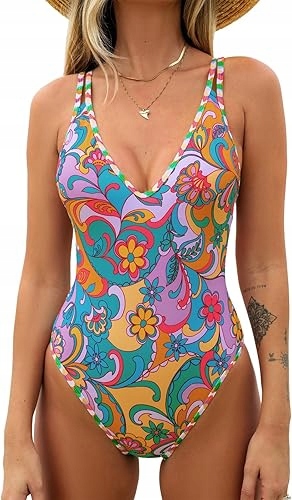 Cupshe Boho Falisty Paisley Jednodílný plavkový oblek se zavazováním na zadní straně