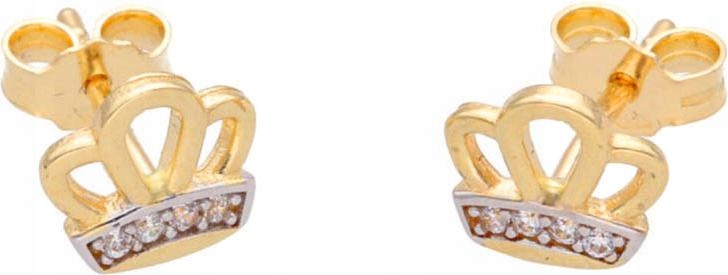Zlaté náušnice 585 módní celebrity koruna 1,39 g módní vzor jako dárek