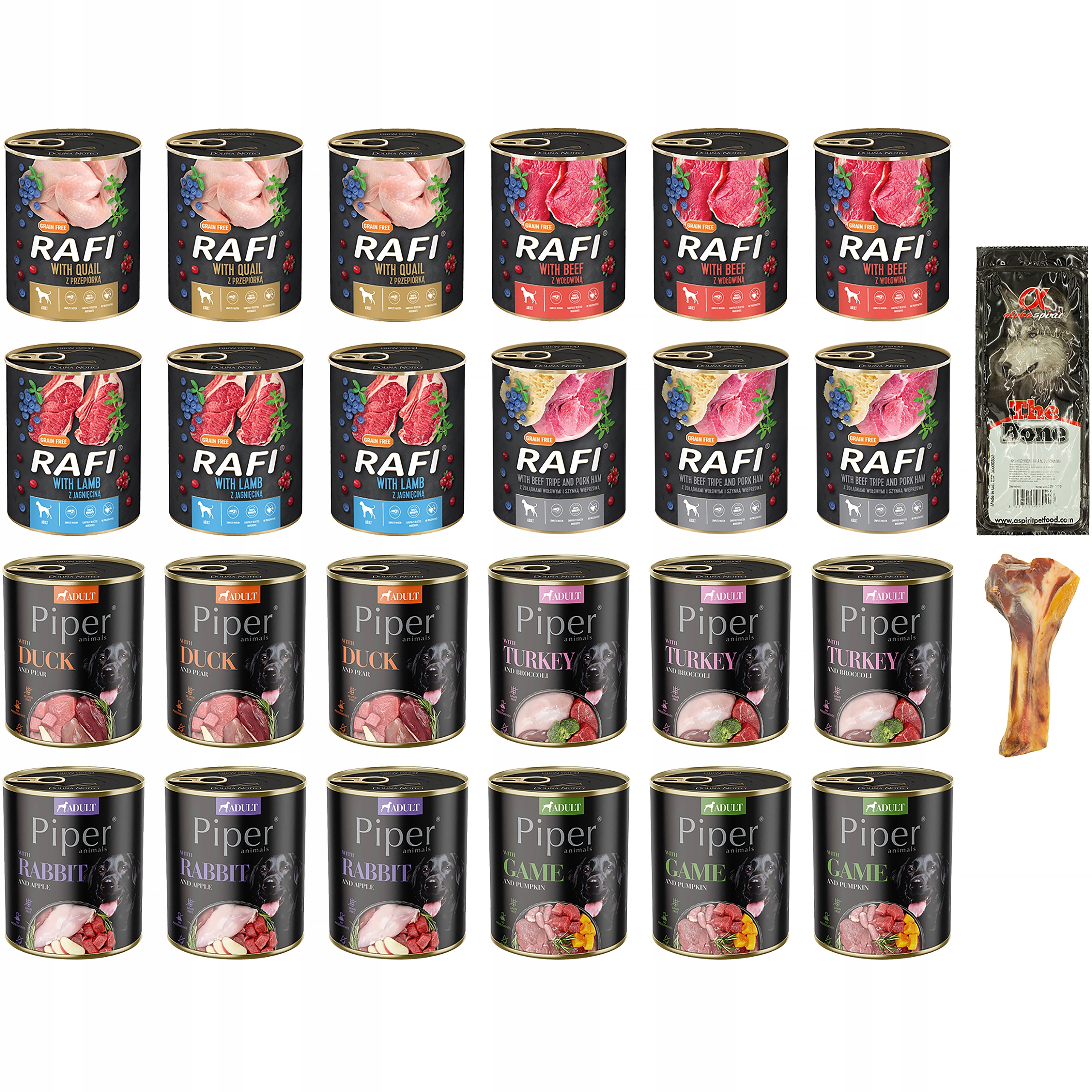 Levně Dolina Noteci Piper Rafi Krmivo 24x800g mix chutí Dárek