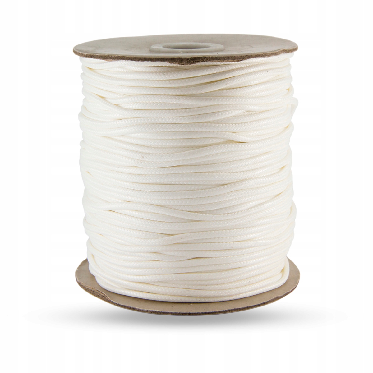 Šňůra korejská, Voskovaný Polyester, 2mm, Bílá, cca 90m/cívka