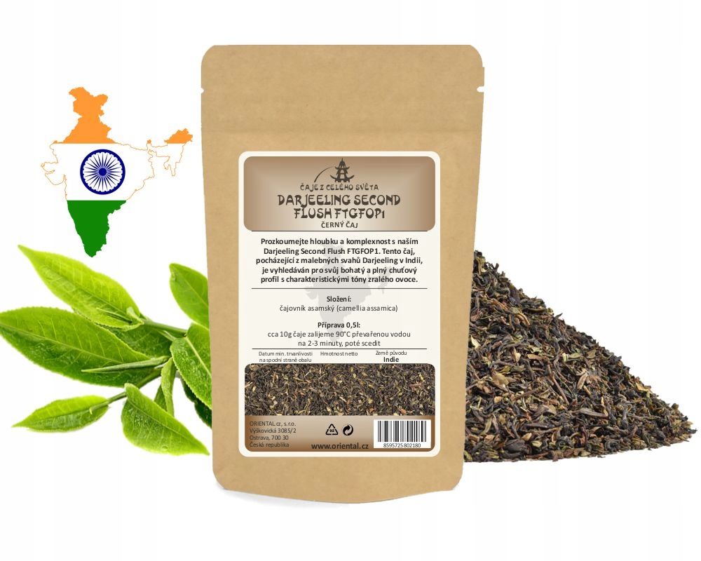 Černý čaj India Darjeeling Second Flush FTGFOP1 1000 g
