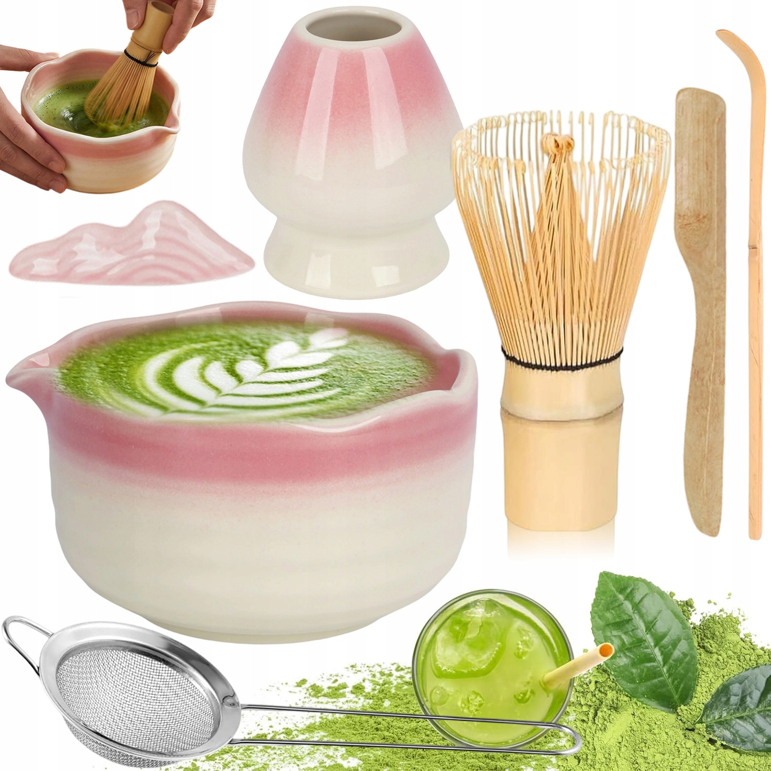 Zestaw Do Herbaty Matcha, Zestaw Mioteł Matcha, Z Trzepaczką Do Matchy 7W1
