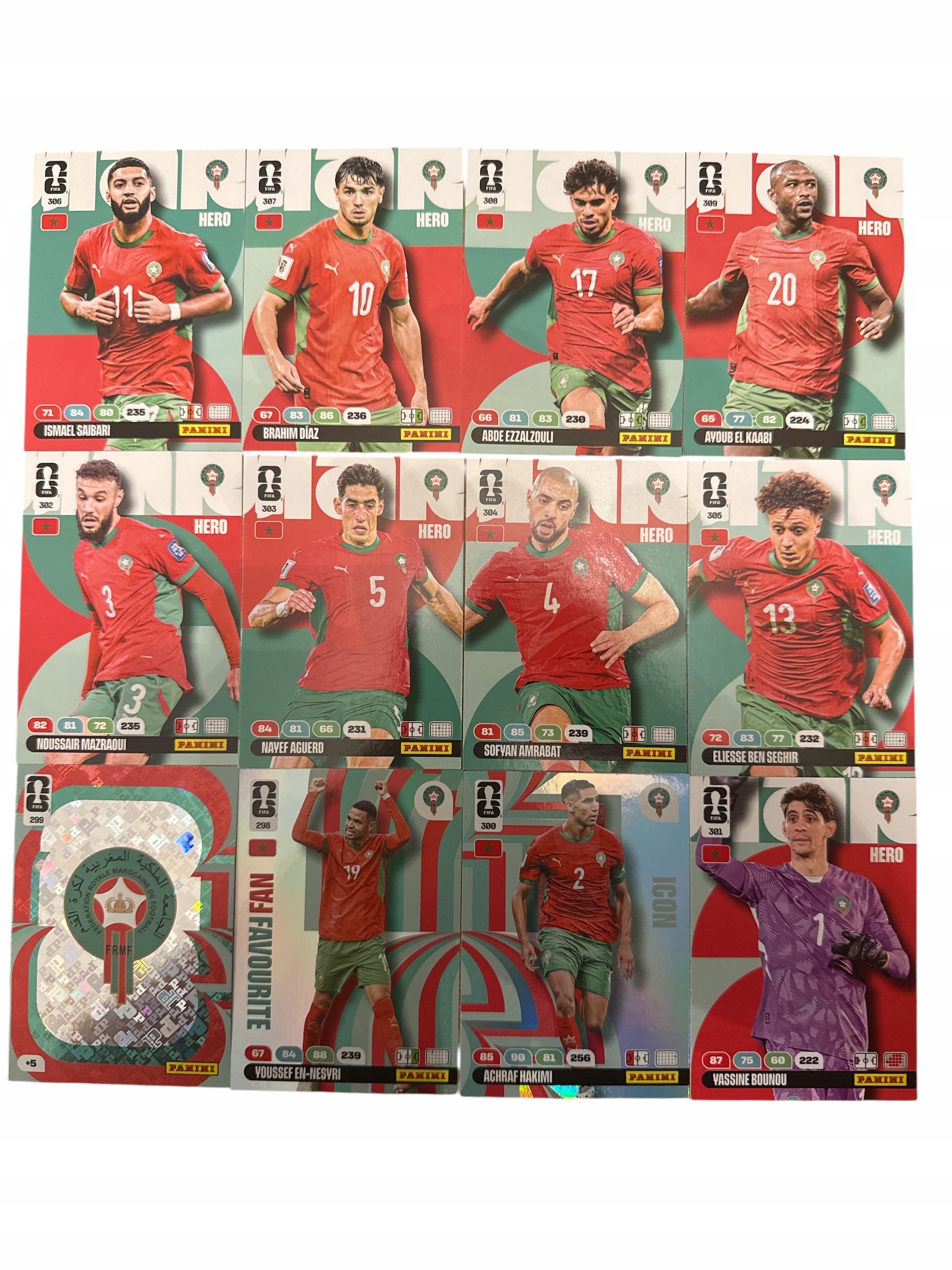 Fifa World Cup America 2026 Panini Morocco 298 309 Mar 12 kart Komplet