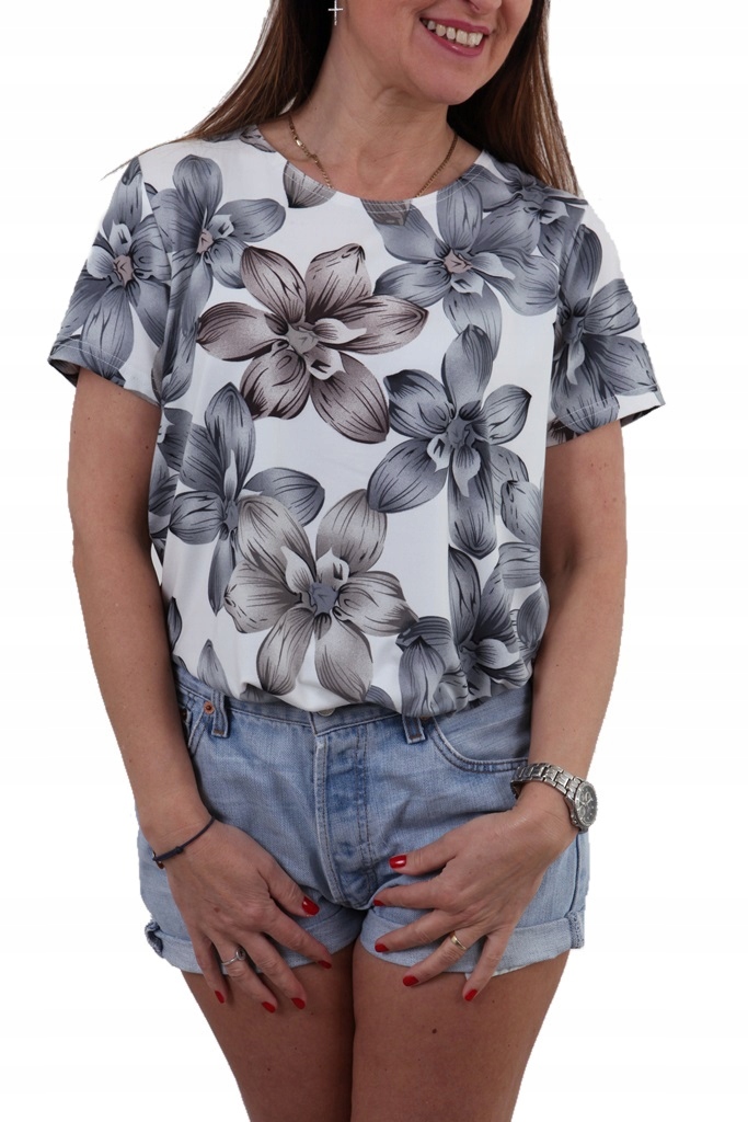 

Bluzka Lekka Bluzeczka Duże Kwiaty Duo Kolory *2XL
