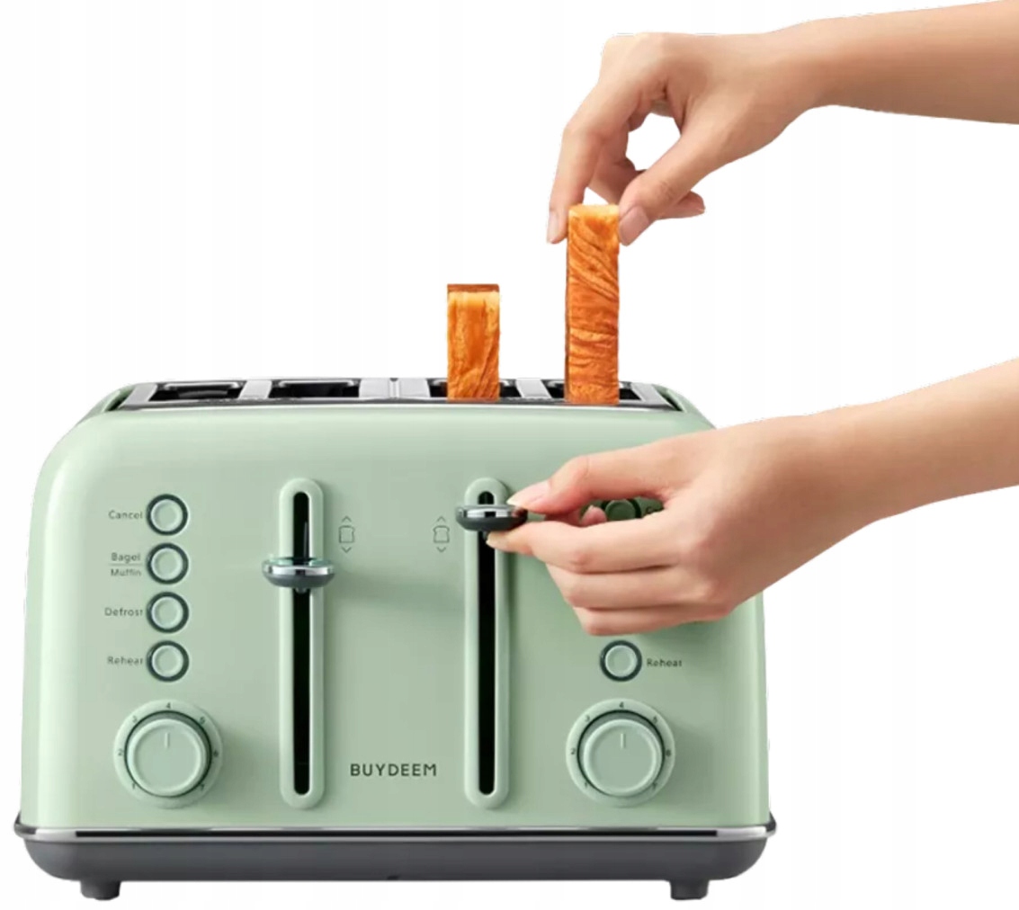 BUYDEEM Toster na 4 kromki, DT640E, Cozy Greenish, EU — 13