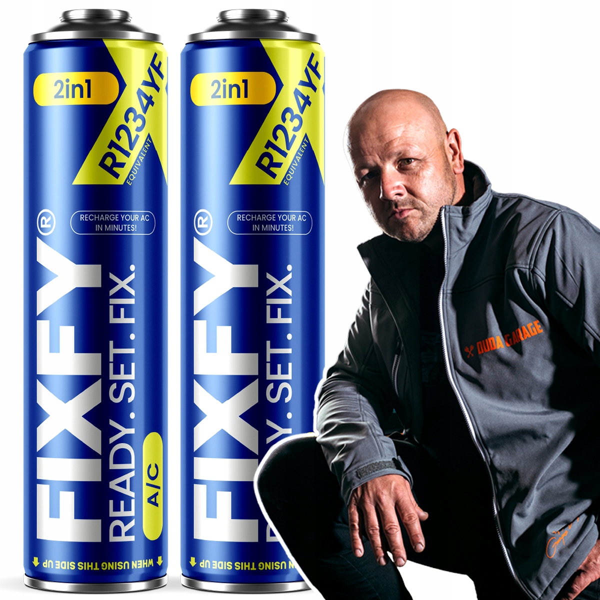 Czynnik do klimatyzacji chłodniczy Fixfy 2w1 2x duża puszka 500ml R1234yf