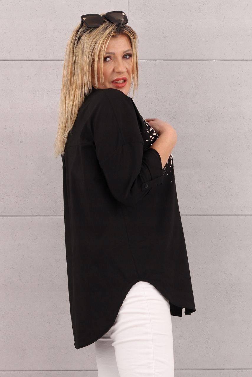 KOSZULA DAMSKA DUŻE ROZMIARY ELEGANCKA DŁUGA OVERSIZE STYLOWA GŁADKA Płeć kobieta