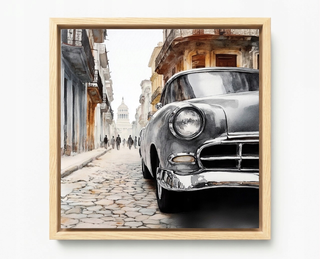 Obraz Rám American Box Auto Oldtimer Klasik Město Kuba Havana 40x40