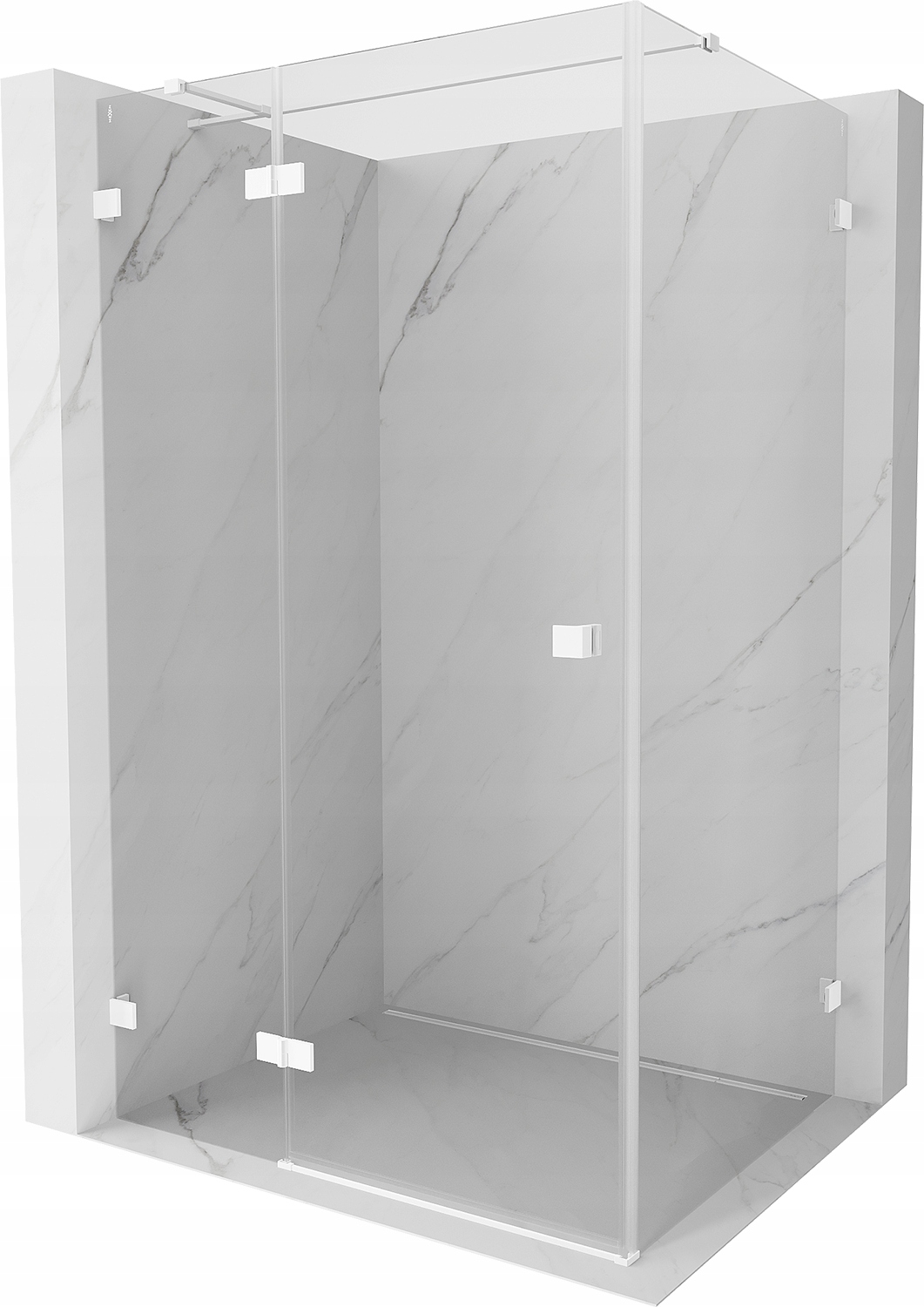 Mexen Lunar T sprchový kout 140x110 cm, levý, bílý, transparentní sklo