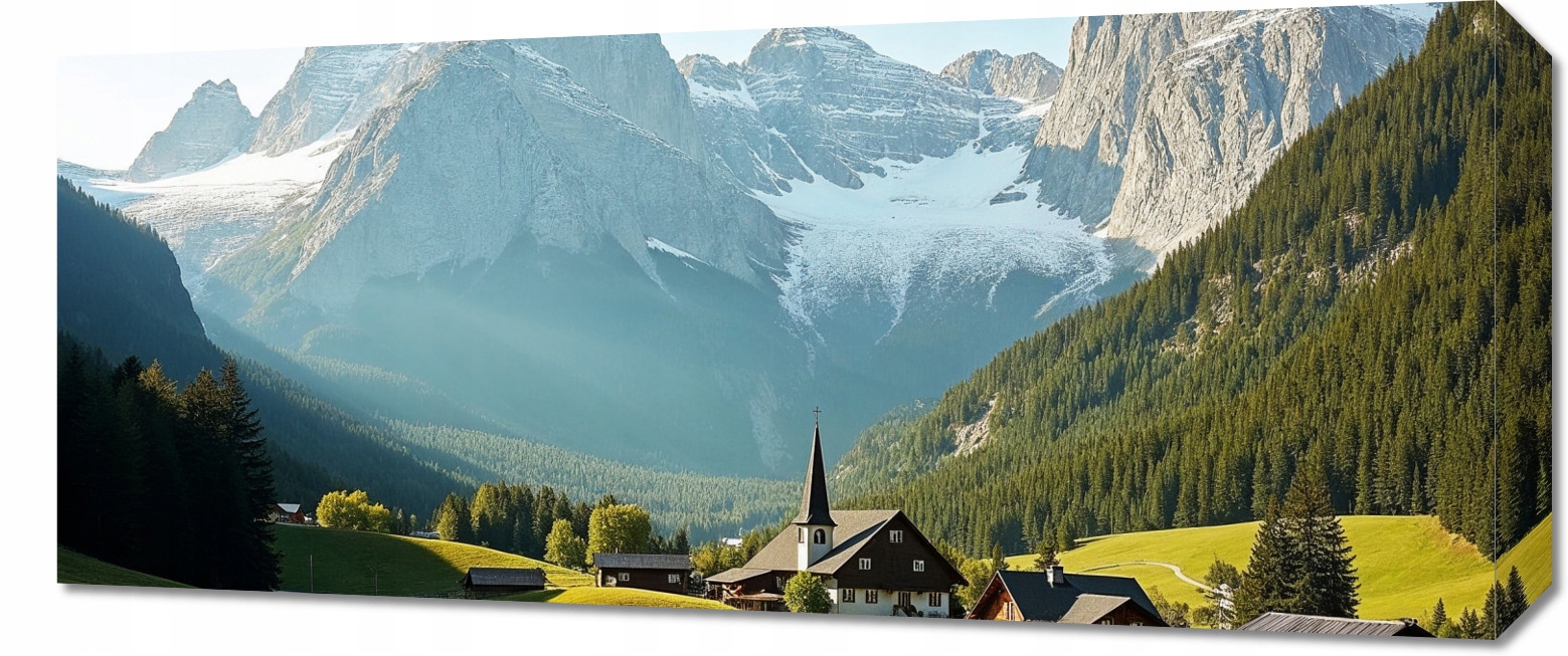 Obraz 70x30 cm na plátně do obývacího pokoje Ložnice Panorama Vesnice