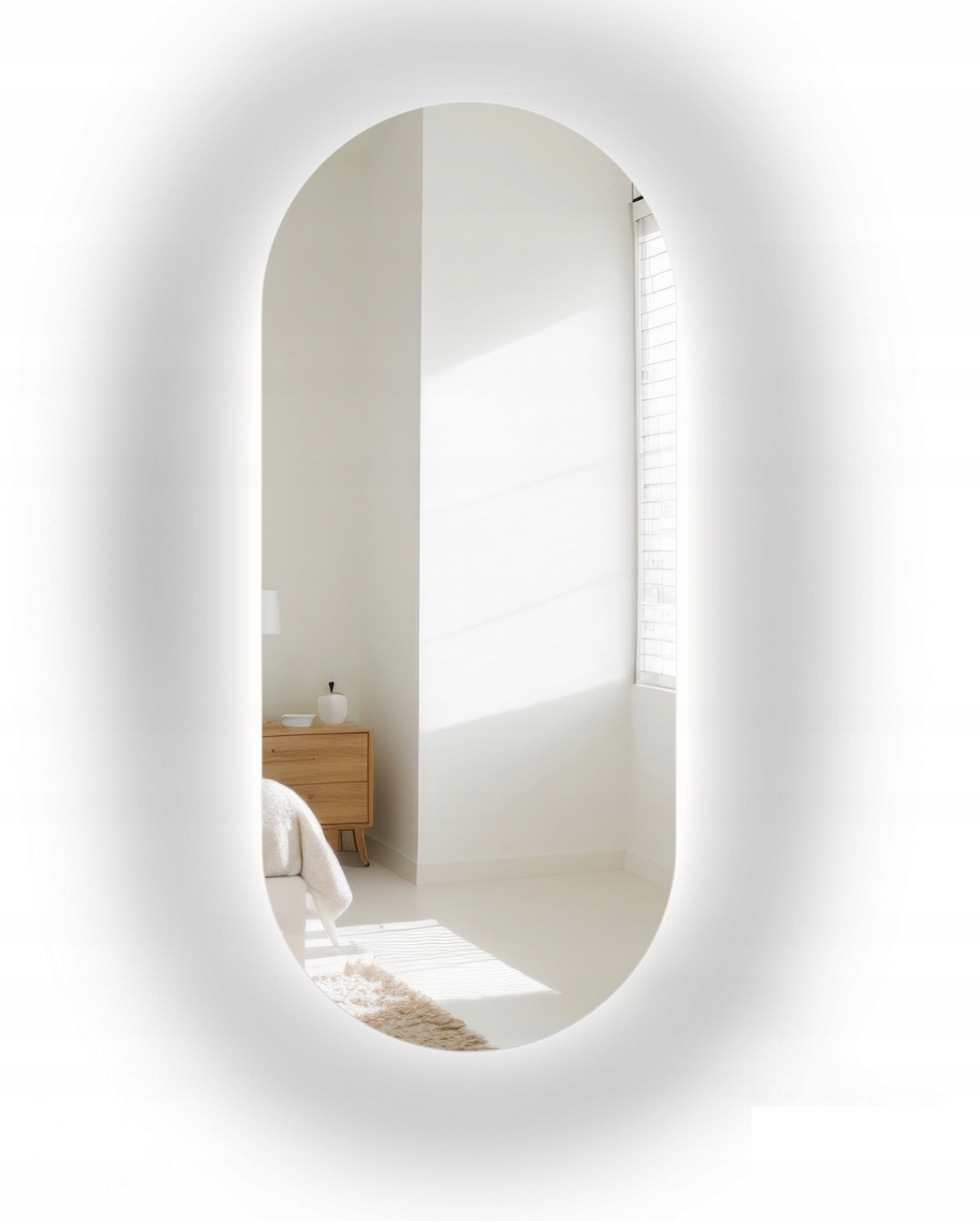 Zrcadlo oválné Niko Led s Led podsvícením 70x140 s dotykovým spínačem