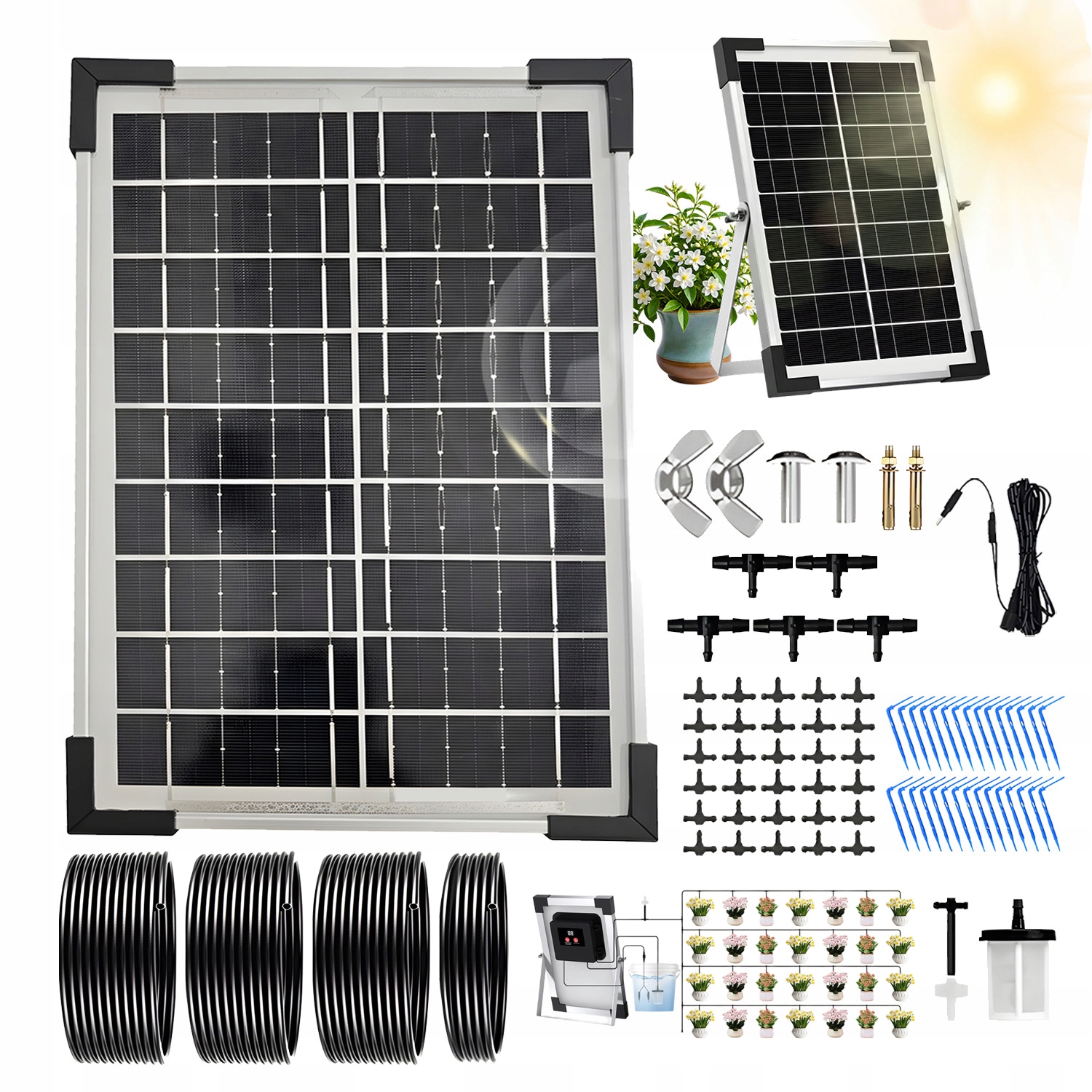 Automatyczny System Nawadniania Solarny Zestaw Dla Ogrodu Tarasu Trawnika