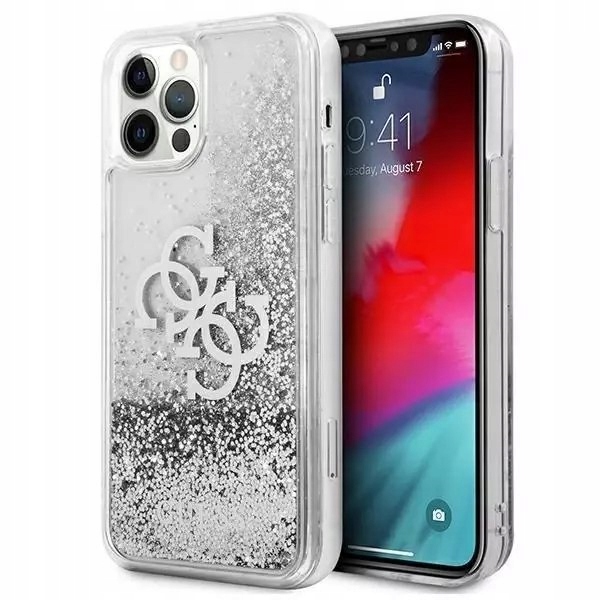 Guess GUHCP12LLG4GSI iPhone 12 Pro Max 6,7" srebrny/silver hardcase 4G-Zdjęcie-0