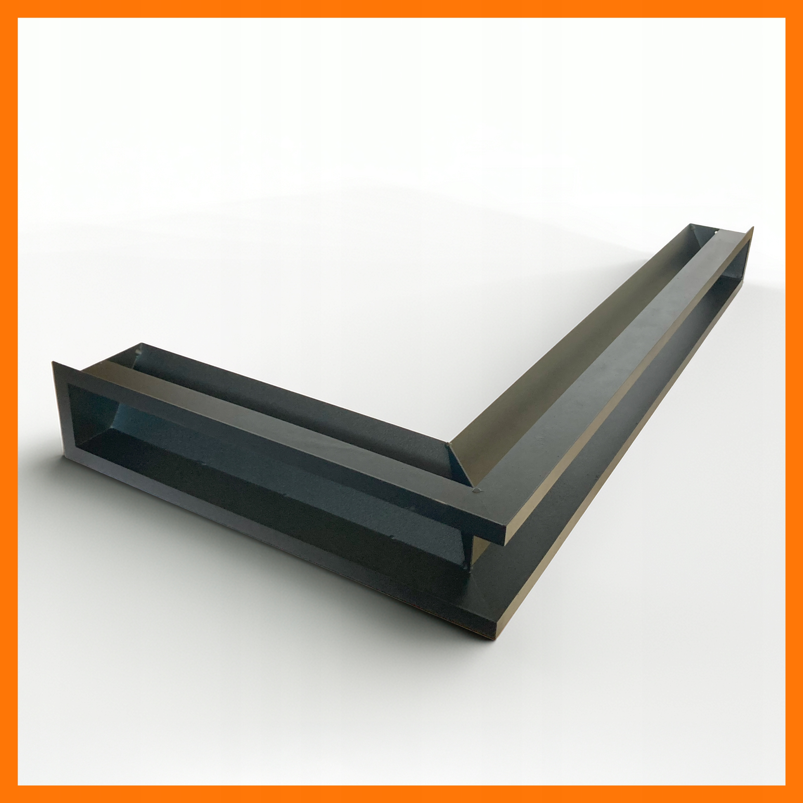 Rohová krbová mriežka luft 9x40x80 cm čierna 90x400x800 mm