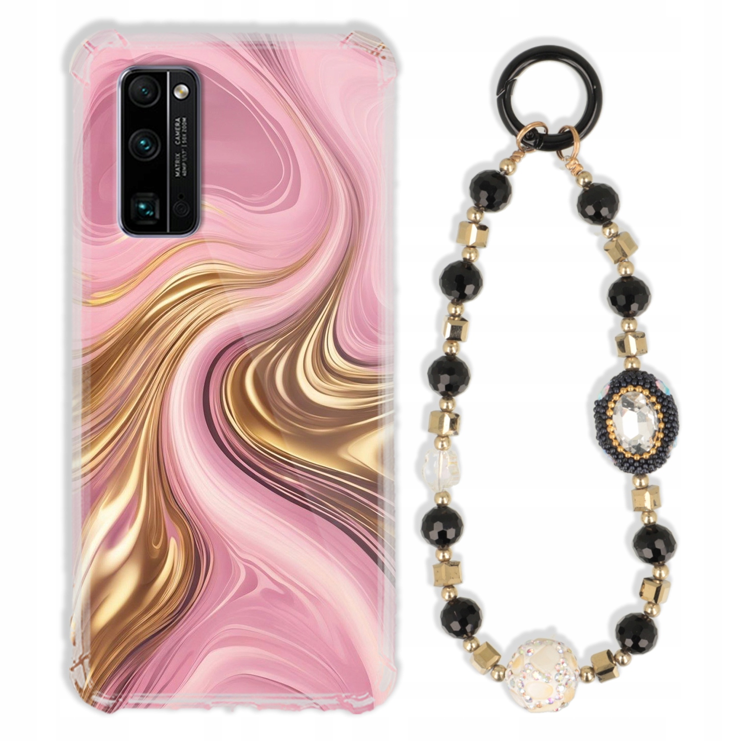 Pouzdro Pro Huawei Honor 30 Pro Antishock Zirkony Černo Zlaté|pevné|pevné