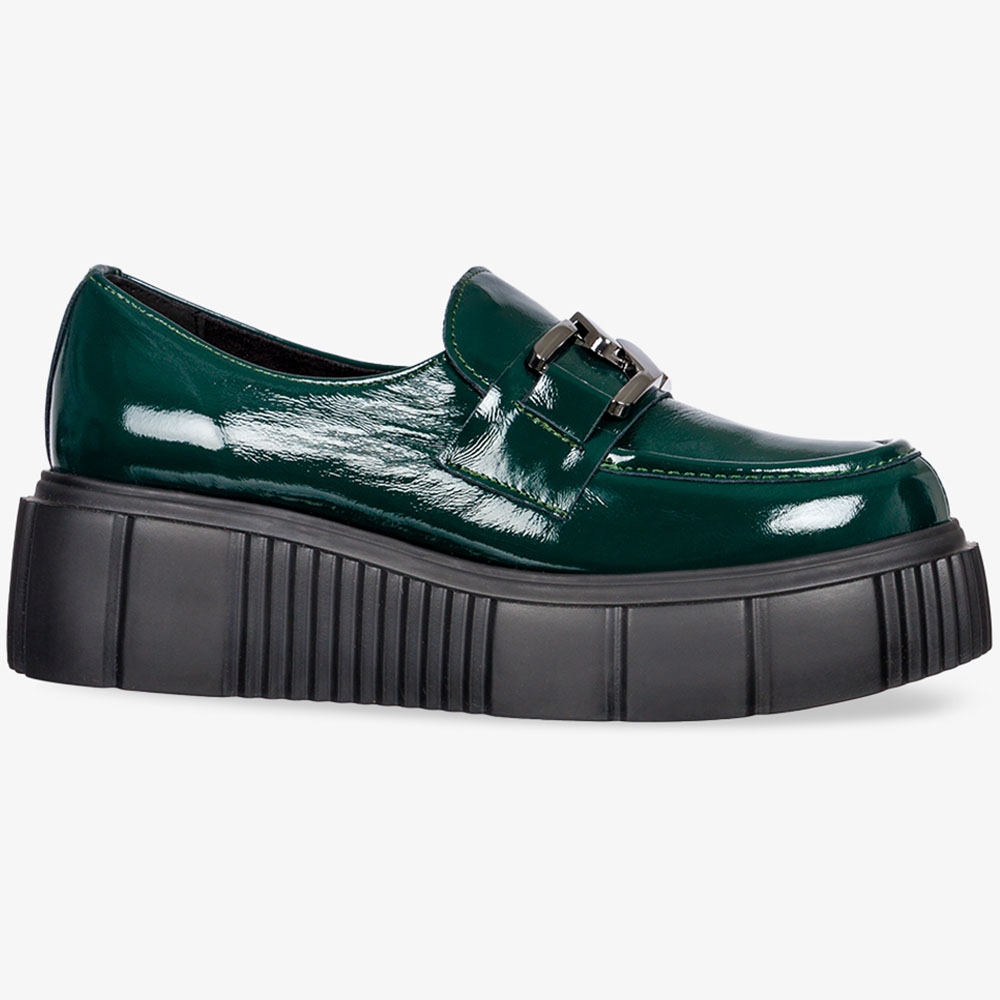 MOKASYNY PÓŁBUTY NA PLATFORMIE ŁAŃCUCH SKÓRA r 40 Marka Casu