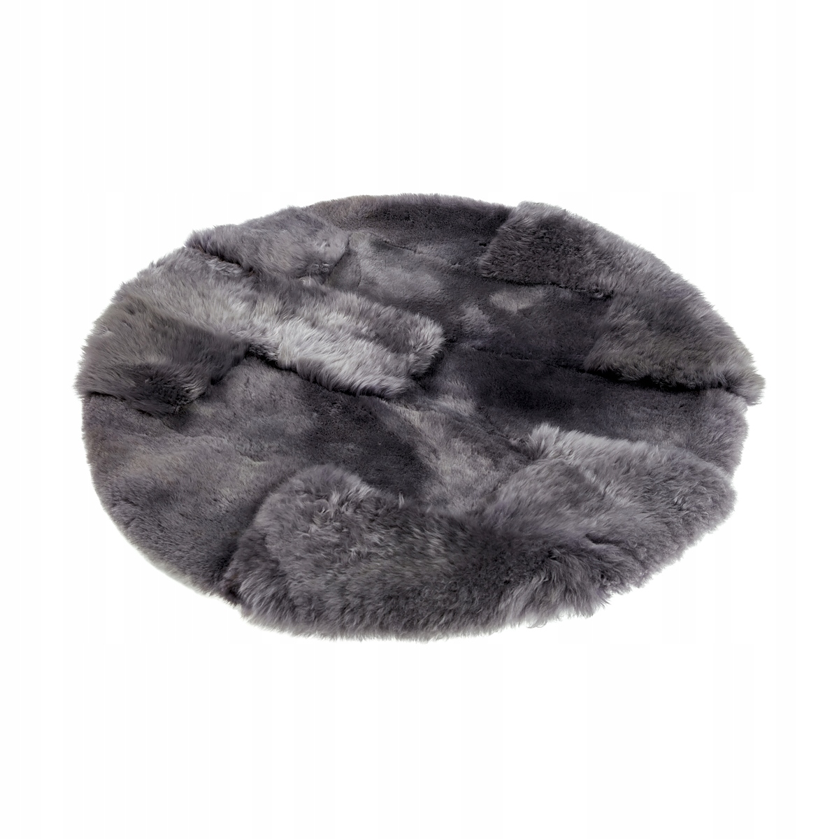 Vanuba prírodný okrúhly koberec z ovčej kože Ø100 cm Popolavý, teplý