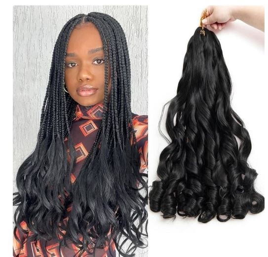 Prodlužky do vlasů French Curl háčkované copánky 8 ks 55 cm 4#