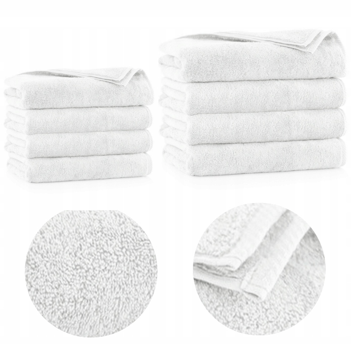 

Komplet 8x Ręczniki 50x100 70x140 Bawełna Hotelowe