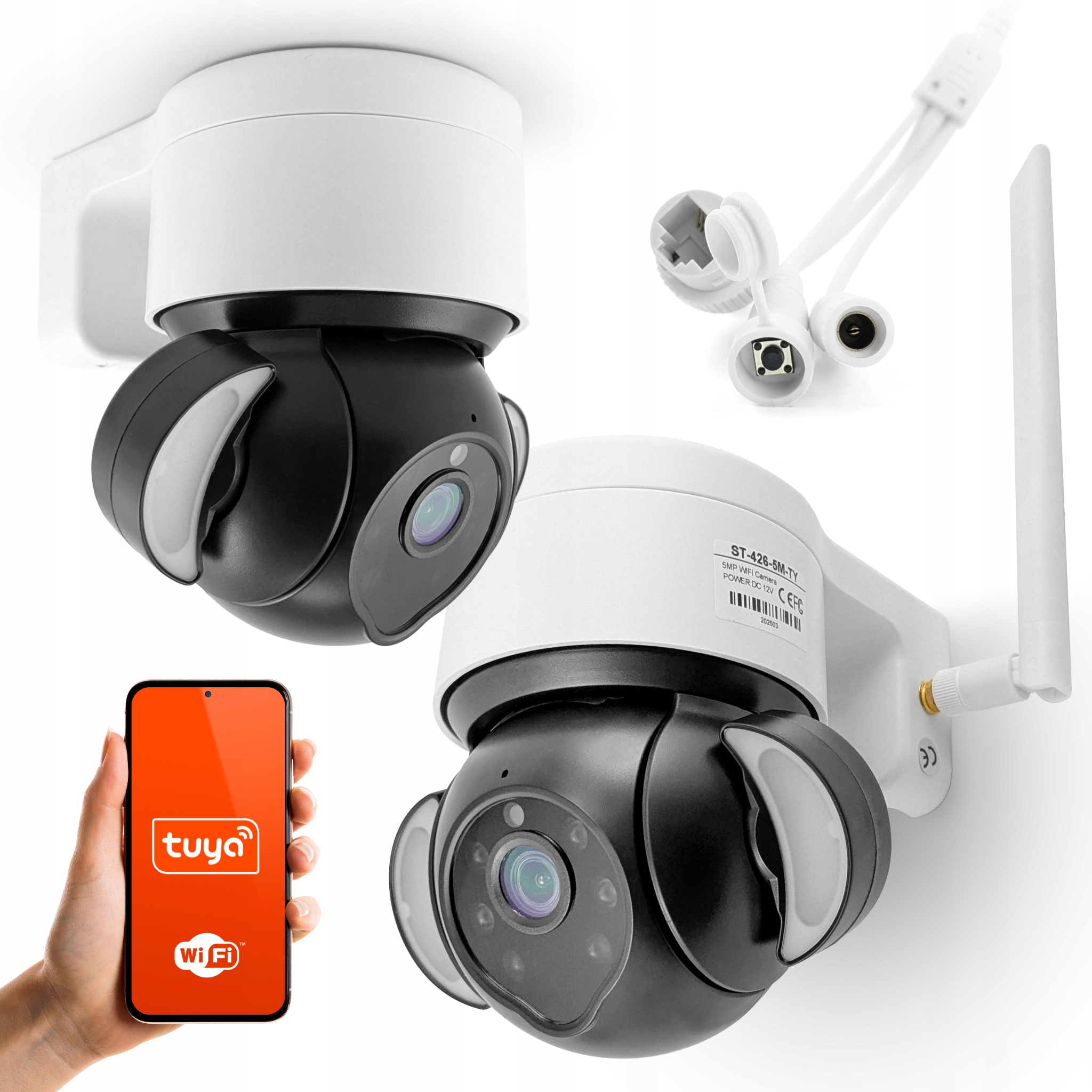 Vonkajšia Ip otočná kamera Ptz Tuya WiFi FullHD 1080p Diódy Ir Detekcia