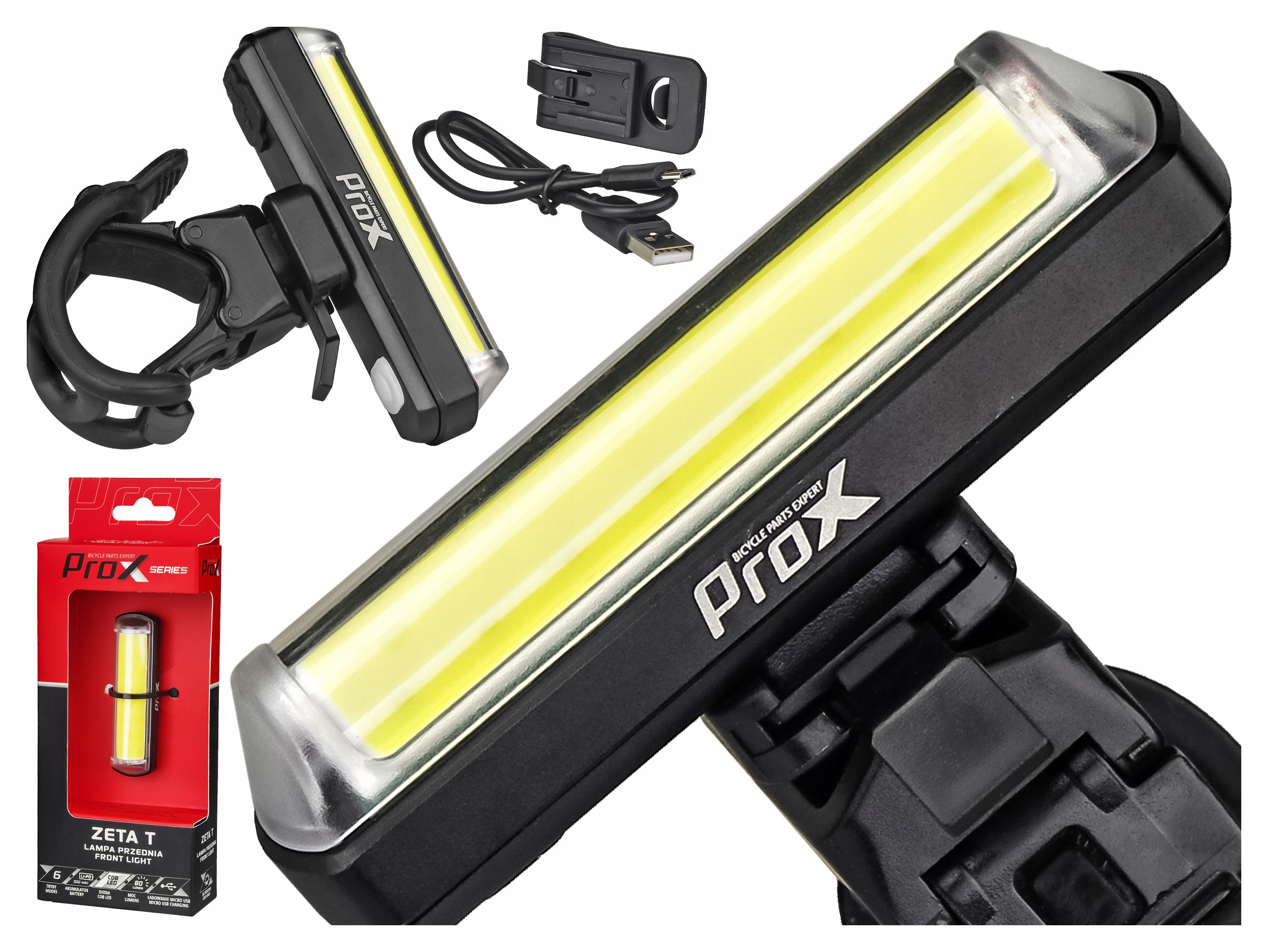 

Przednia Lampka Prox Zeta T Cob 6 Trybów 80 LM Usb