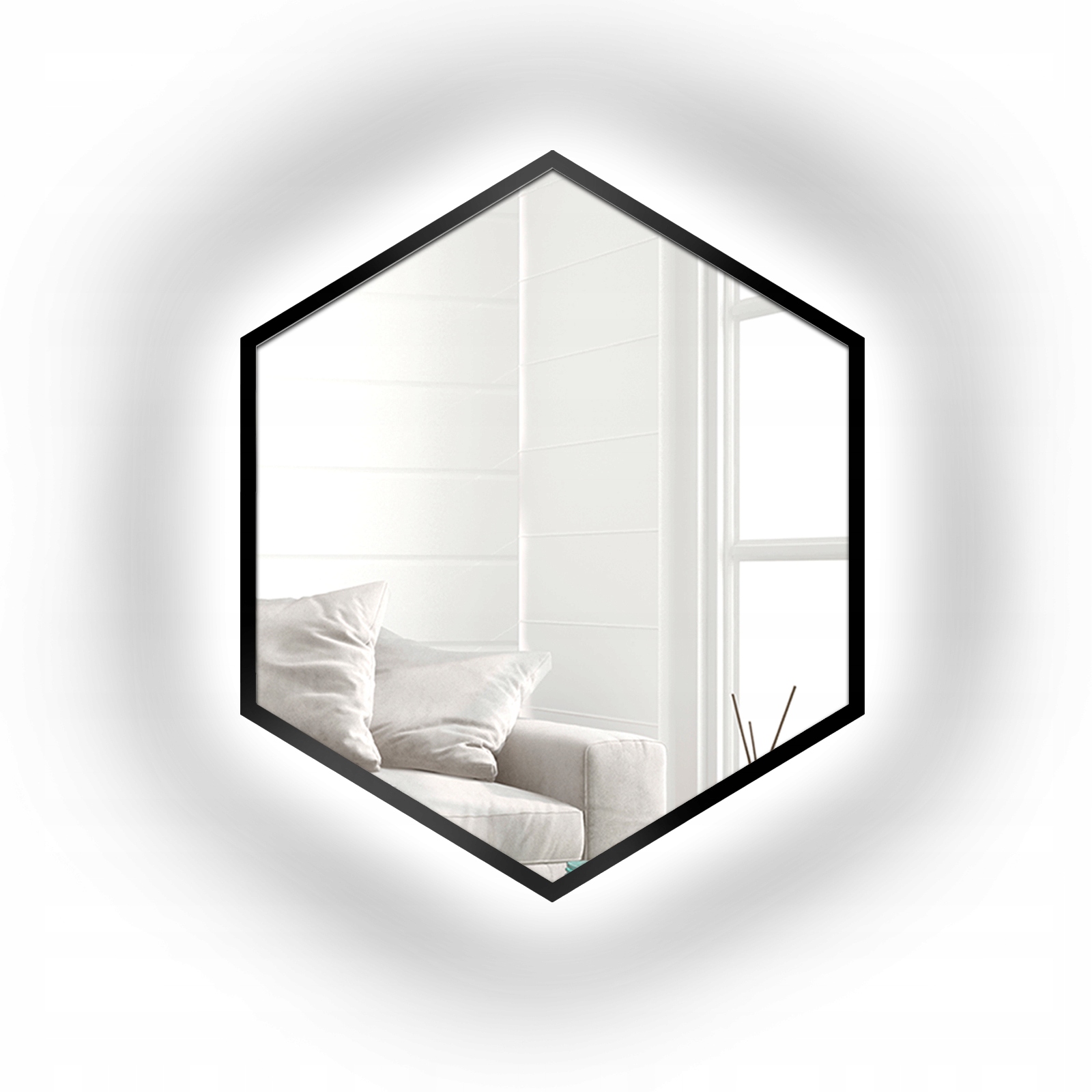 Zrcadlo v černém rámu Mdf s Led podsvícením 100x115