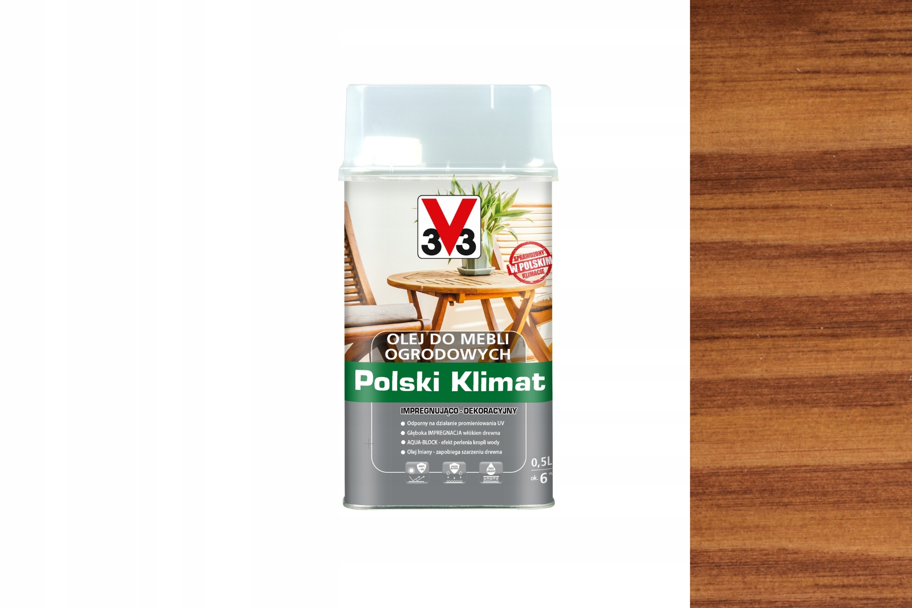 V33 Olej meble ogrodowe POLSKI KLIMAT tek 0,5L