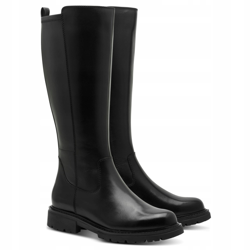 Dámské kožené kozačky Jana 8-25702-45 001 Black černé, Kůže Vel. 38