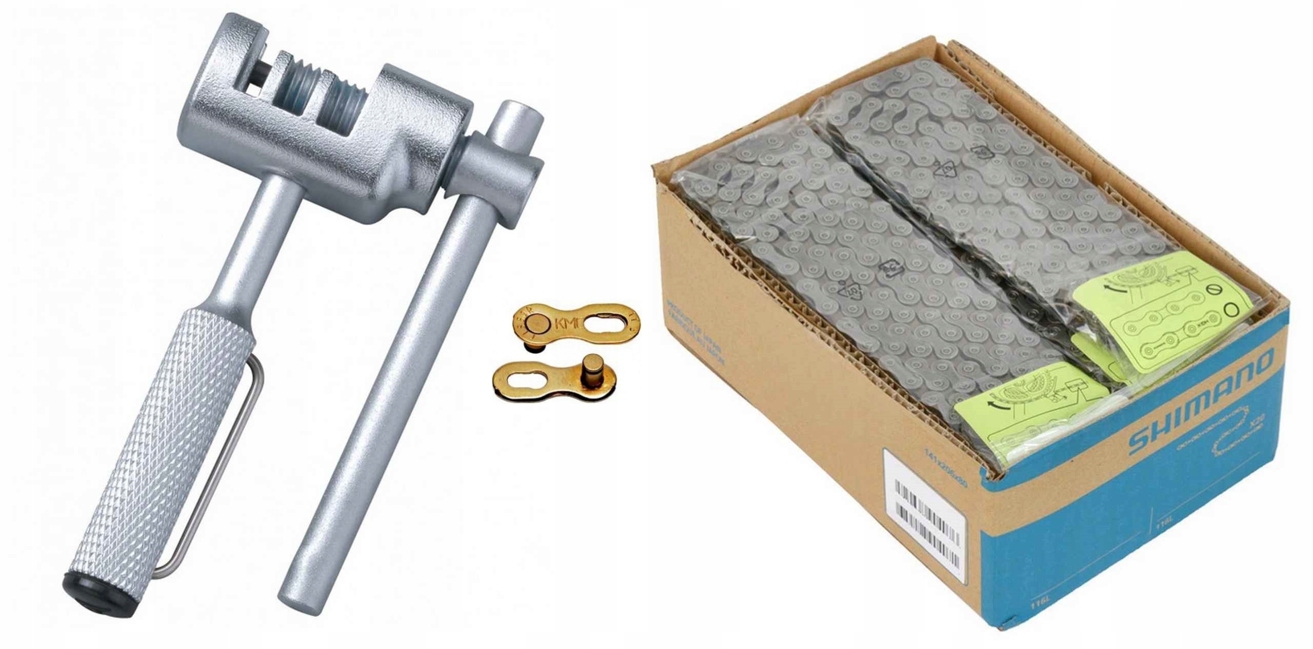 Shimano CN-HG53 Łańcuch 9S+SkuwaczTOPEAK+Spinka