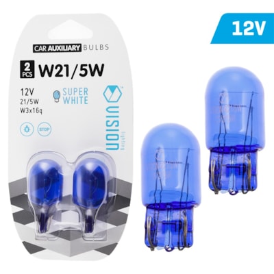 Żarówki samochodowe W21/5W 12V 21W WX3x16q white 2 szt. Vision