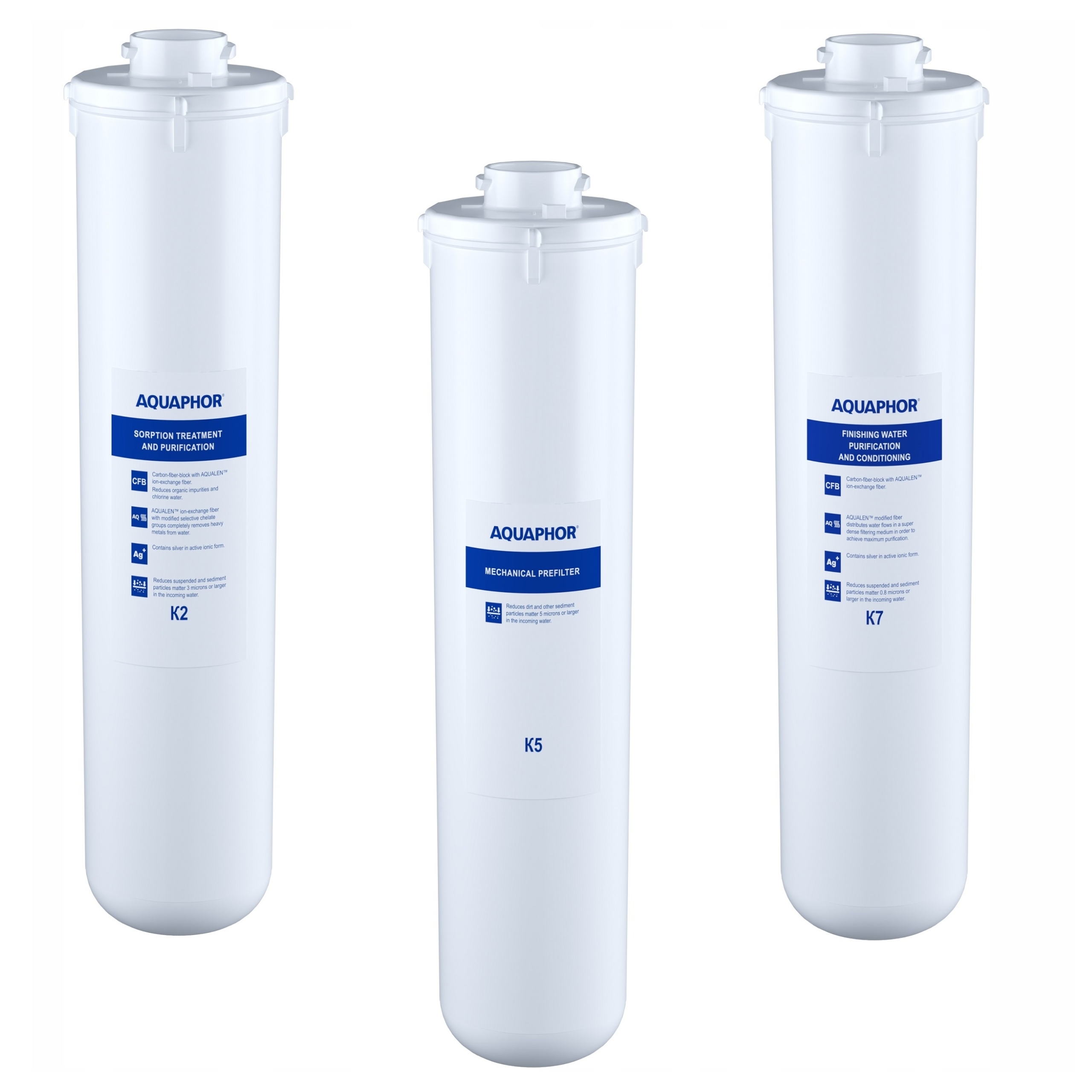 Filtrační vložky vody, filtry Aquaphor K2, K5, K7 pro kuchyňské fltry
