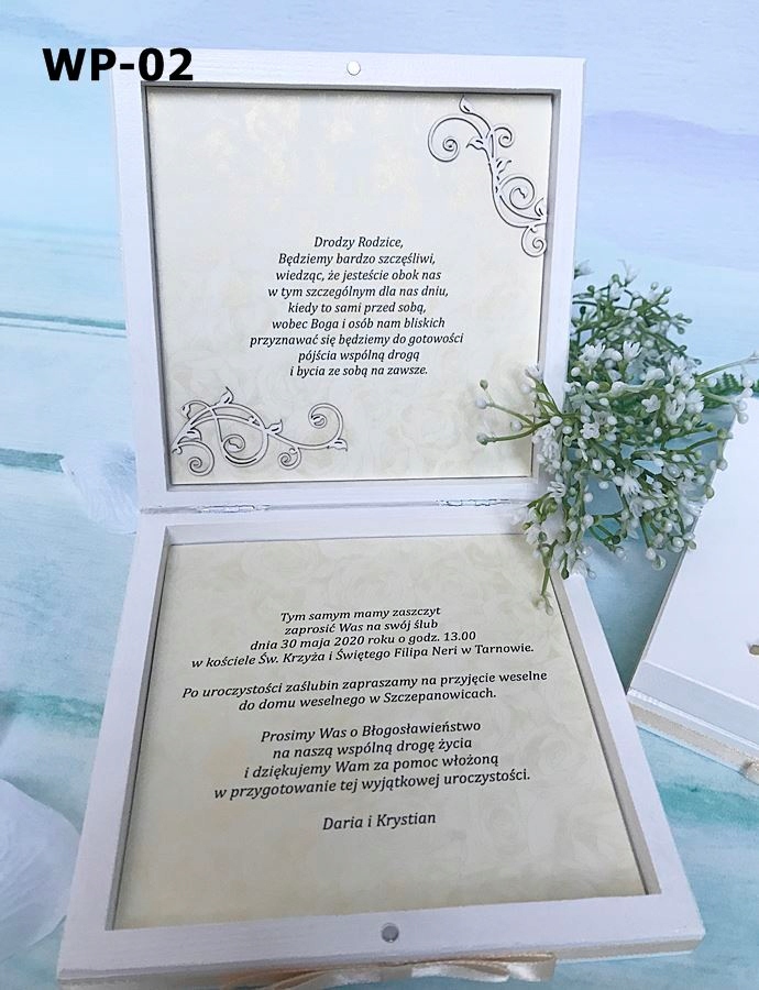 Zaproszenie prośba o błogosławieństwo rodziców P83 Kolor dominujący biały