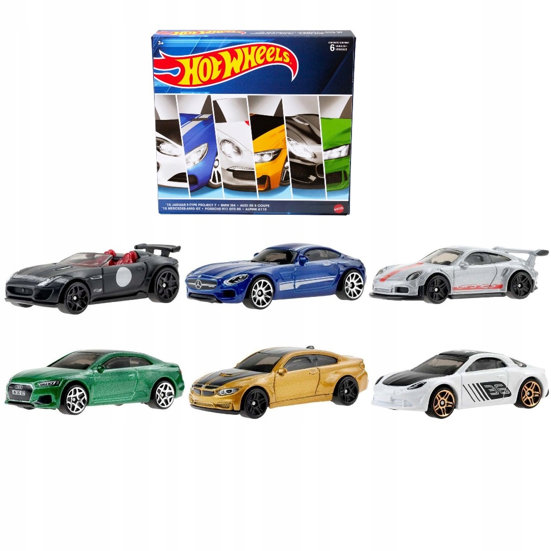 

Hot Wheels Auta 6-PAK Bmw Audi Porsche Mercedes