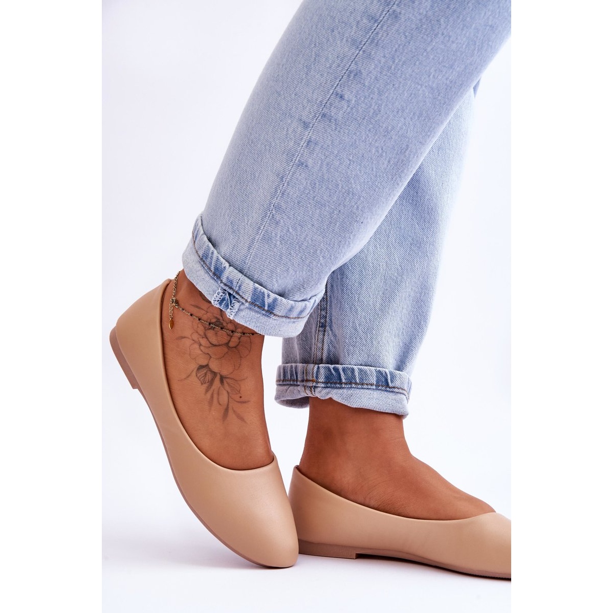 Beżowy Skóra ekologiczna Buty Baleriny r.37 Marka Evento