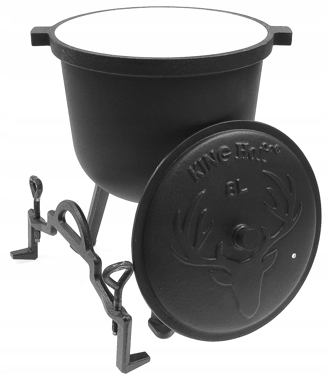 Kociołek 8 L Garnek Myśliwski Żeliwny Emaliowany Na Ognisko Ekstra Jakość