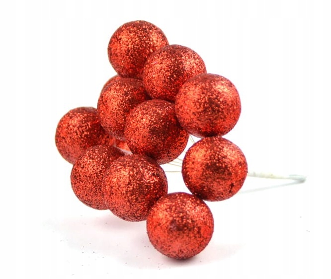 

Bombki 2,5 cm Brokat Czerwone 10szt