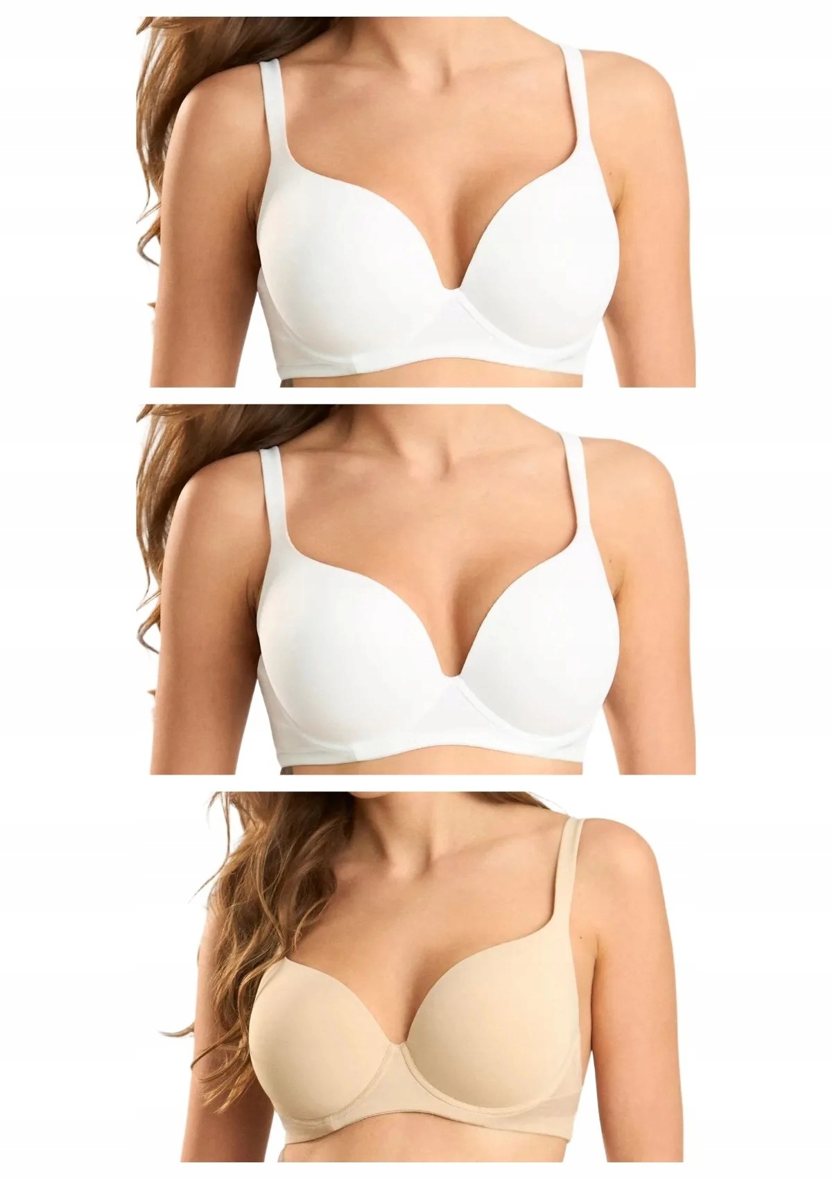 Lormar Plunge Extra 1907 podprsenka 3 ks 2x bílá béžová 75B