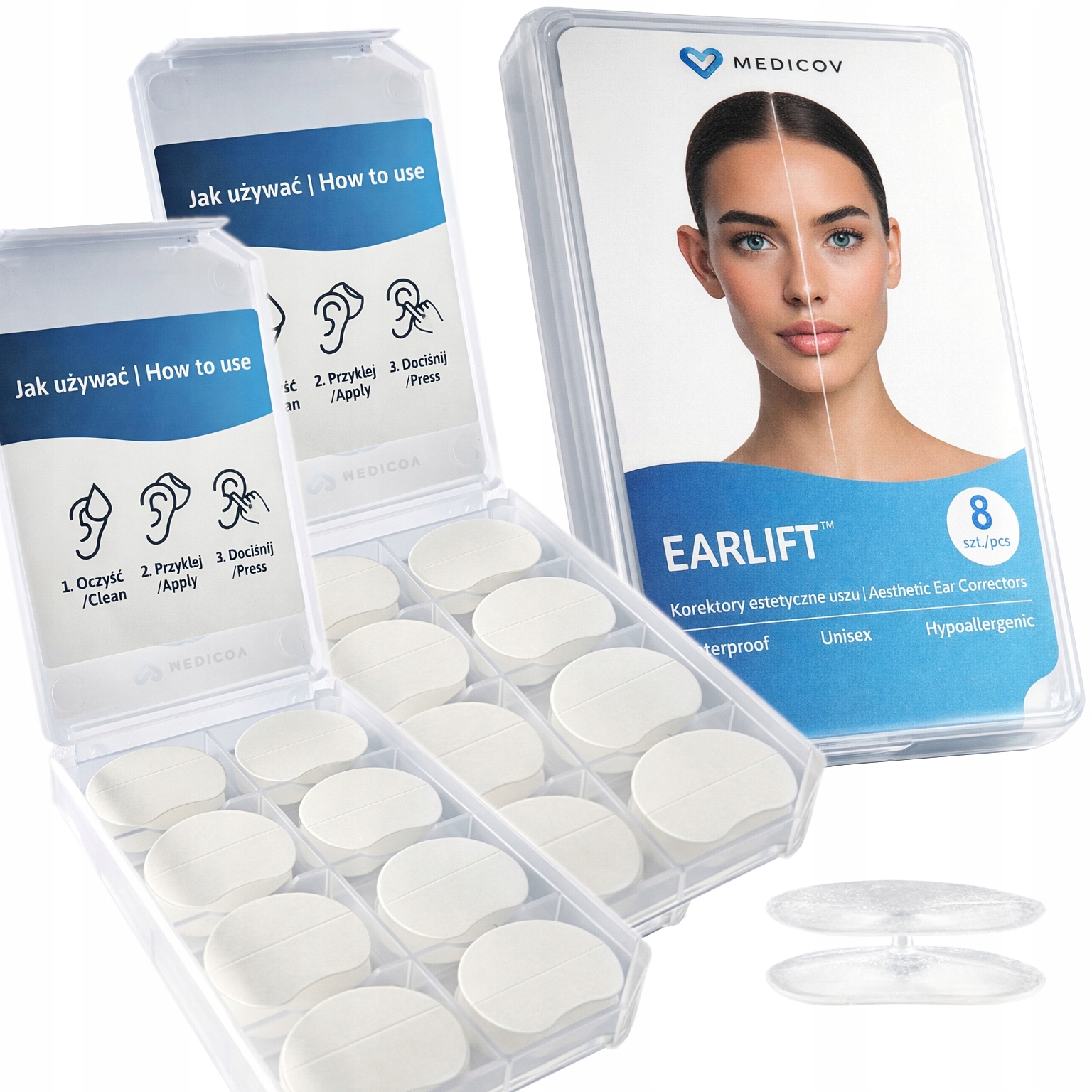 Earlift korektory estetyczne na odstające Uszy korektor Uszu plastry 16 szt