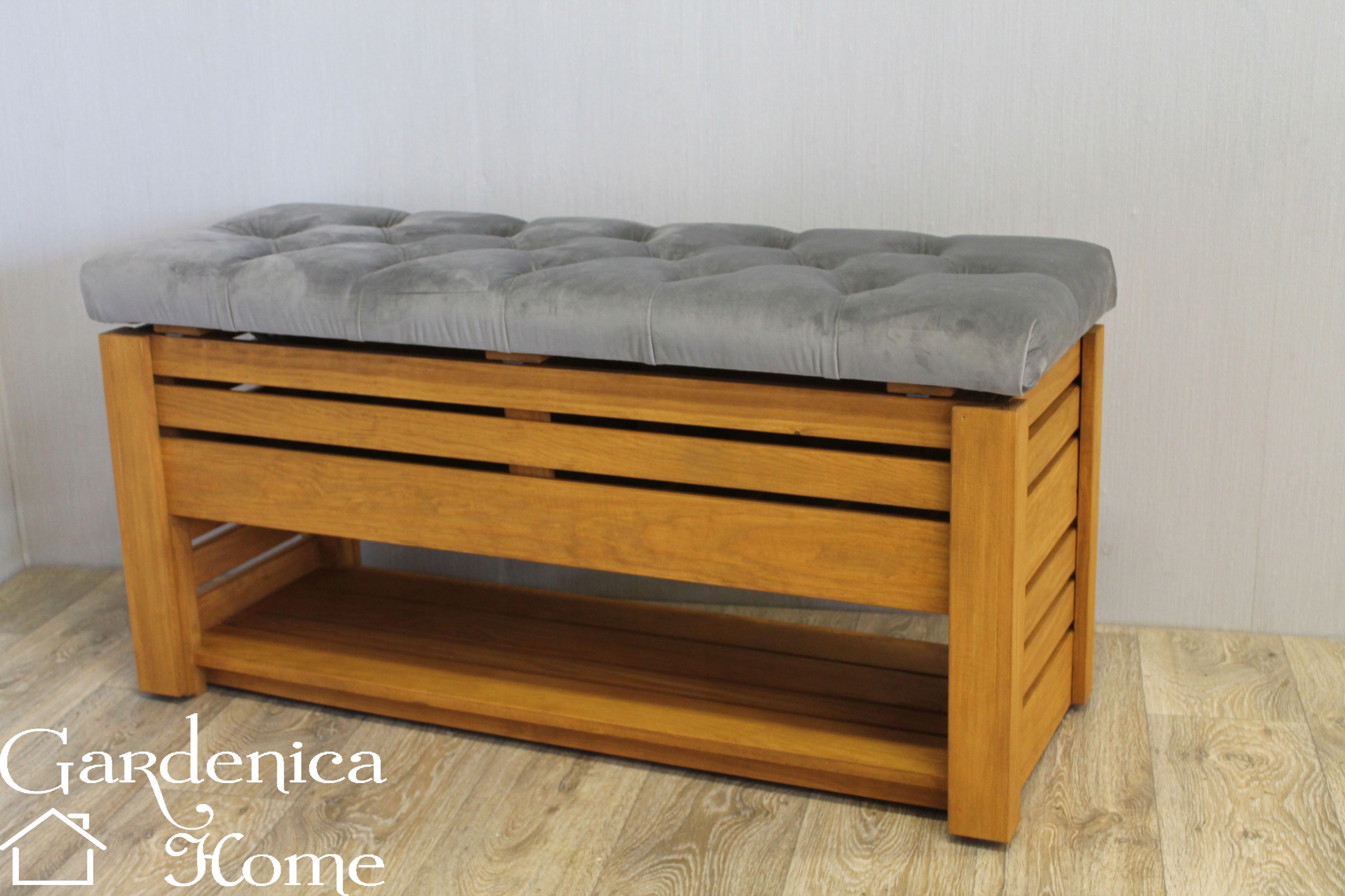 SIEDZISKO PIKOWANE MODENA PUFA SCHOWEK PÓŁKA 100cm Marka Gardenica Home