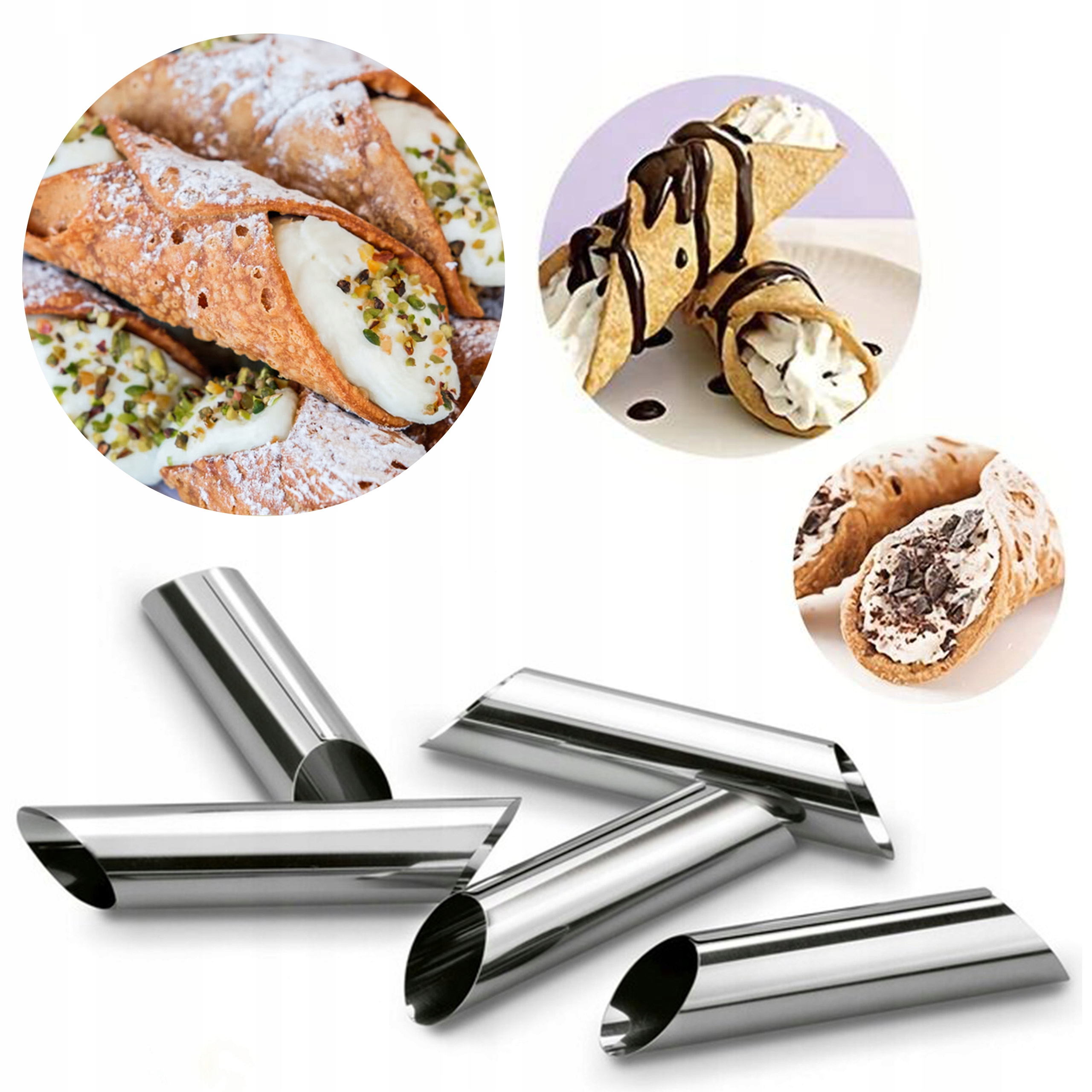FOREMKI RURKI FORMA DO CIASTEK RUREK Z KREMEM CANNOLI GOFROWNICA 5 szt #15 EAN (GTIN) 6975001869465