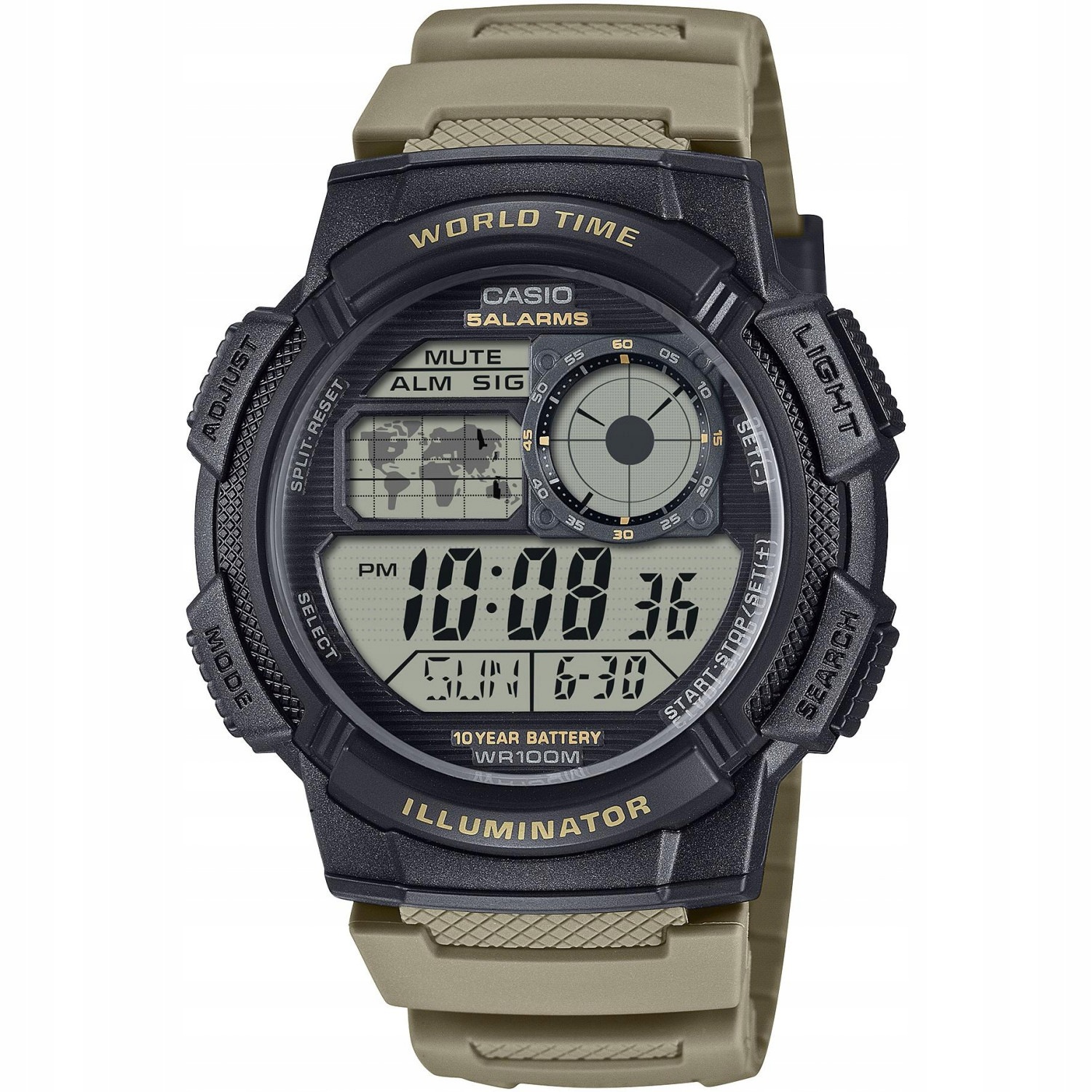 Pánské Hodinky Casio AE-1000W-5AVEF béžový pásek