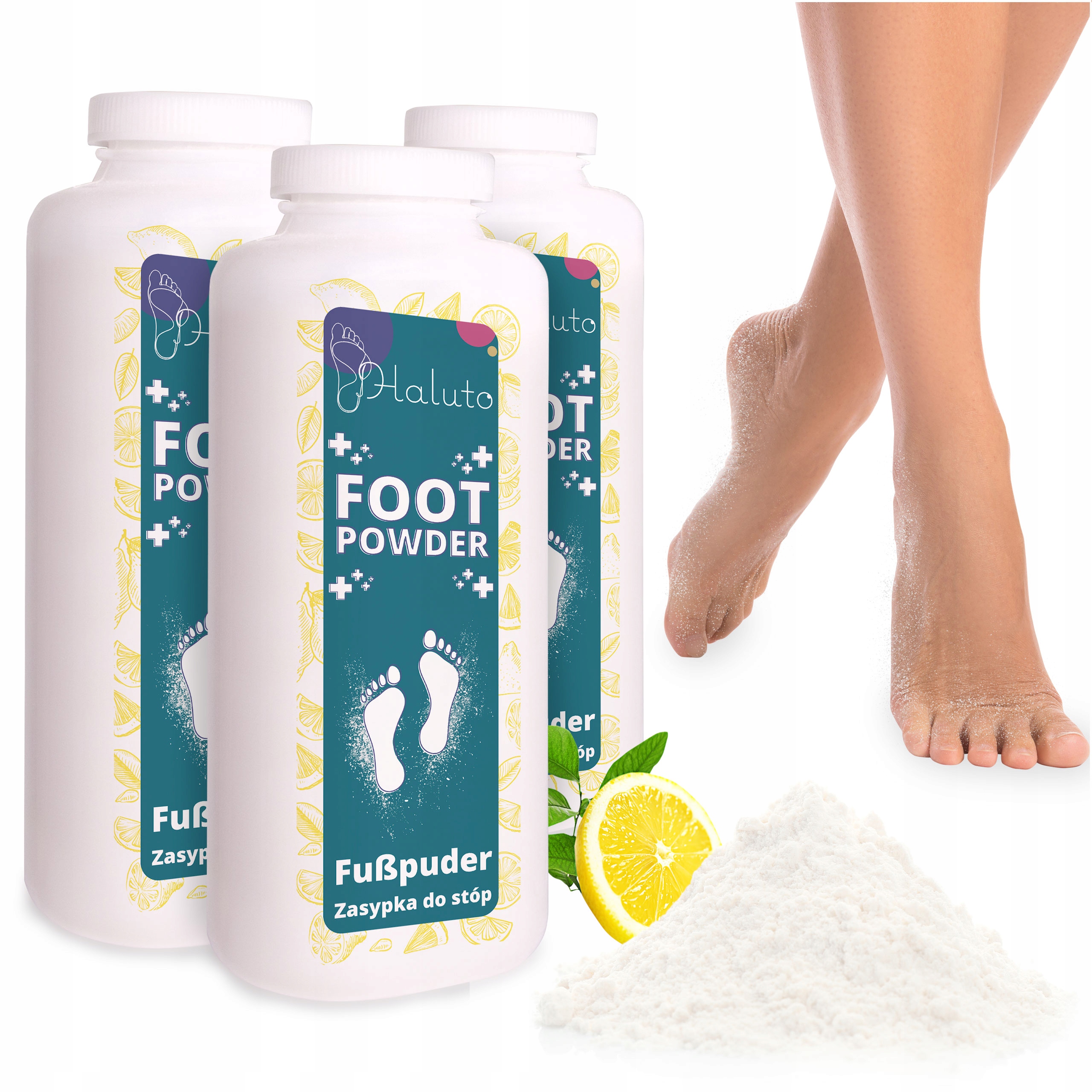 Zasypka talk na nohy a obuv na odřeniny, pocení nohou, Set 3x 240 g