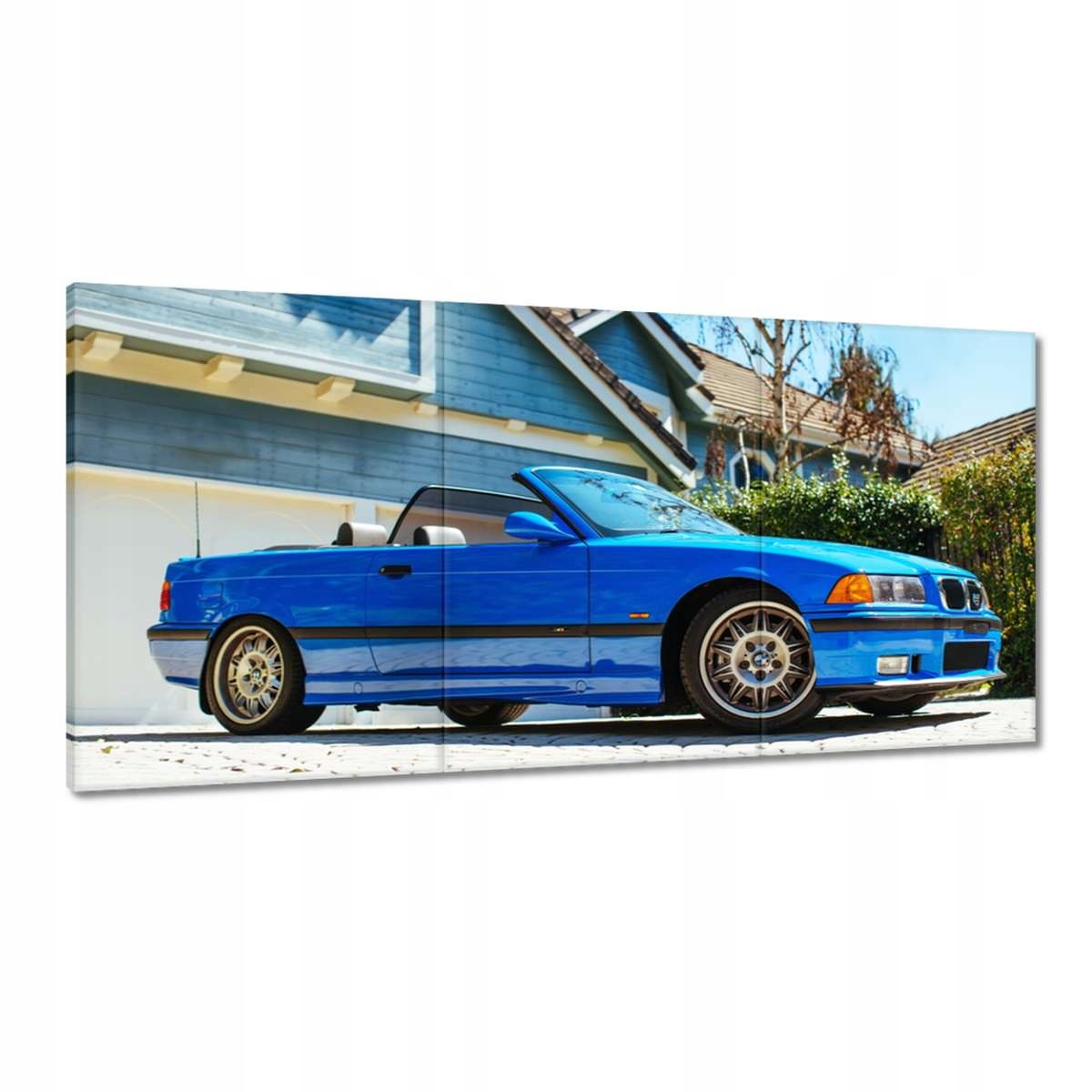 Obrazy 180x90 Modrý kabriolet Bmw 3
