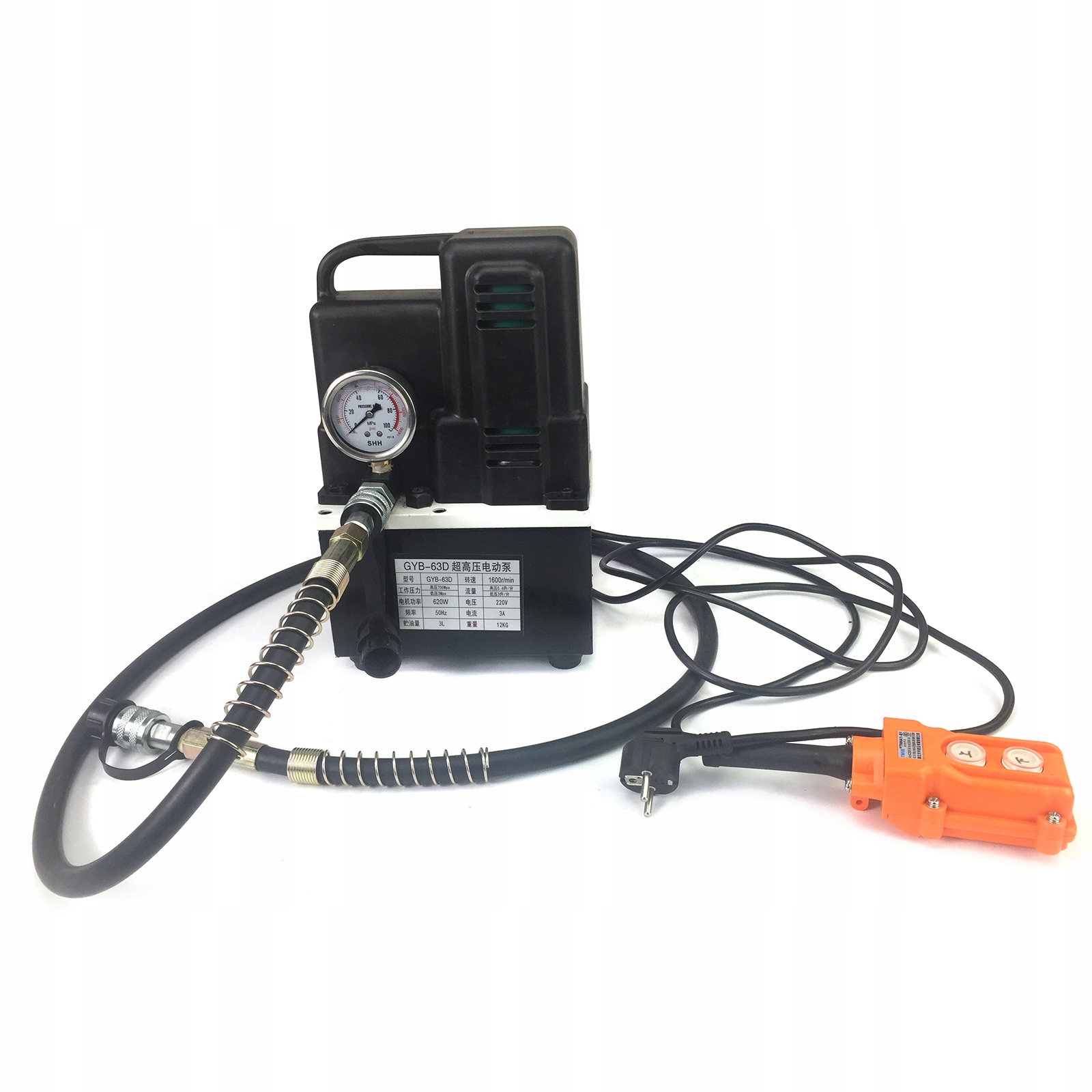 1200W Elektrická hydraulická pumpa 700 bar