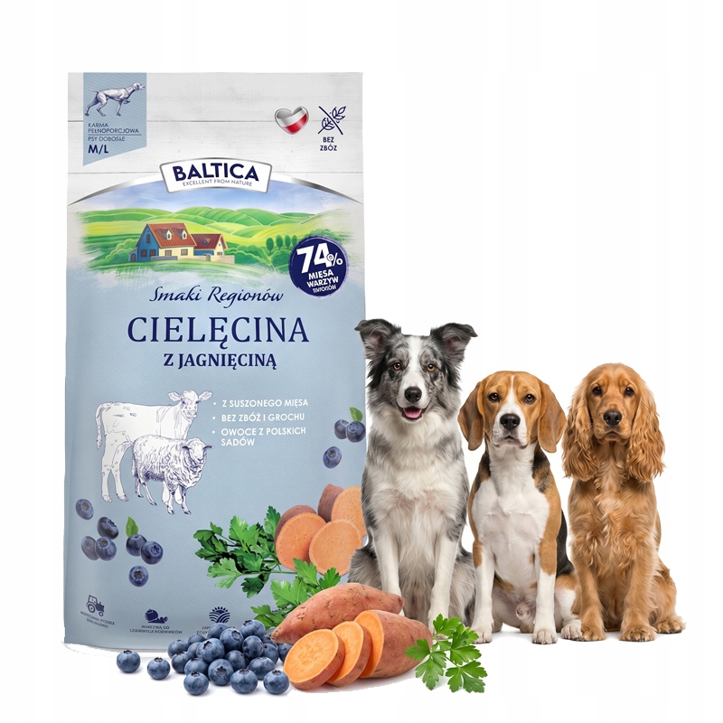 Baltica Smaki Regionów Adult Cielęcina Z Jagnięciną Średnie Rasy M/L 3kg