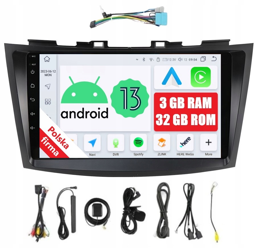 Navigácia Rádio 2DIN Android Suzuki Swift 5 V Dsp Carplay 3/32 Gb Lte
