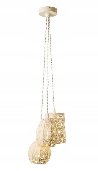 ЛАМПА ажурная металл trzypunktowa Сахара крем 40W