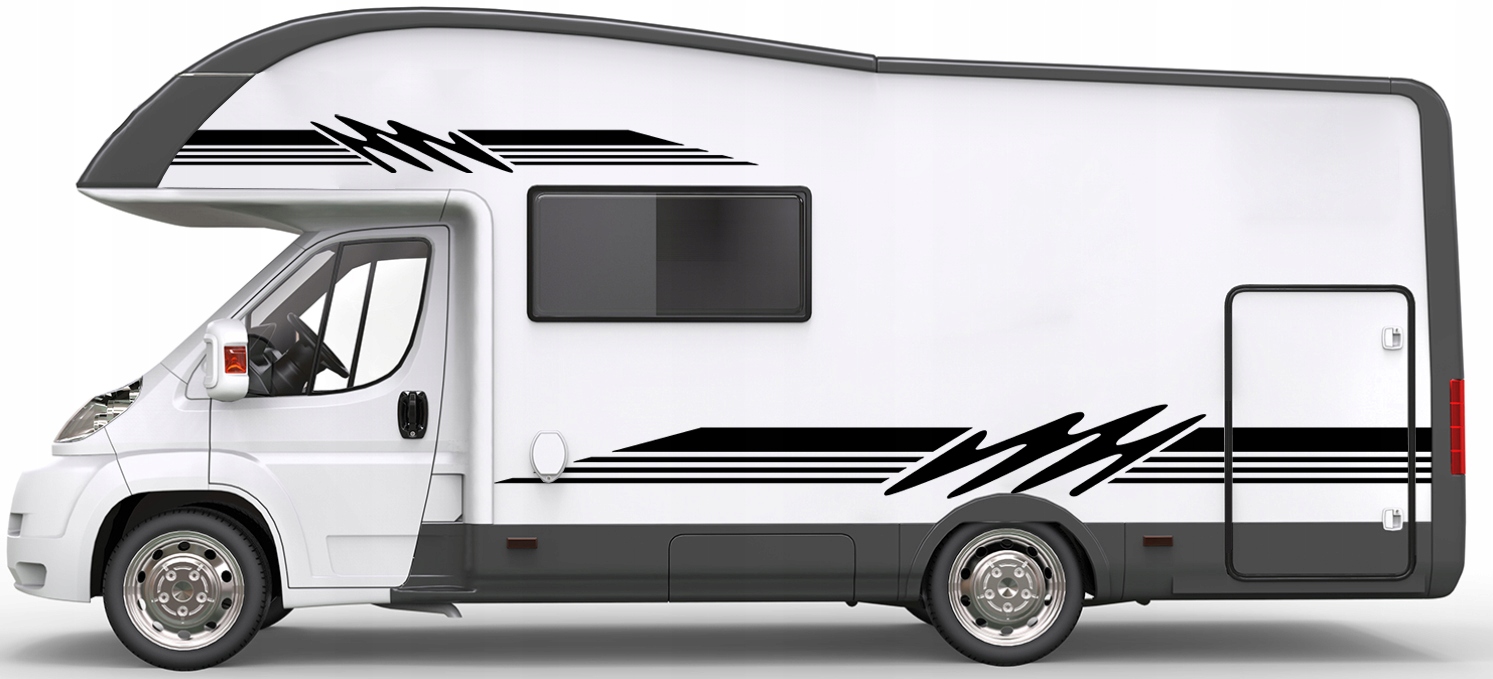 2xNAKLEJKA Grafika na kamper przyczepę MOTYW SKOŚNE PASKI PASY LINIE 44x270 Długość (cm) 270 cm