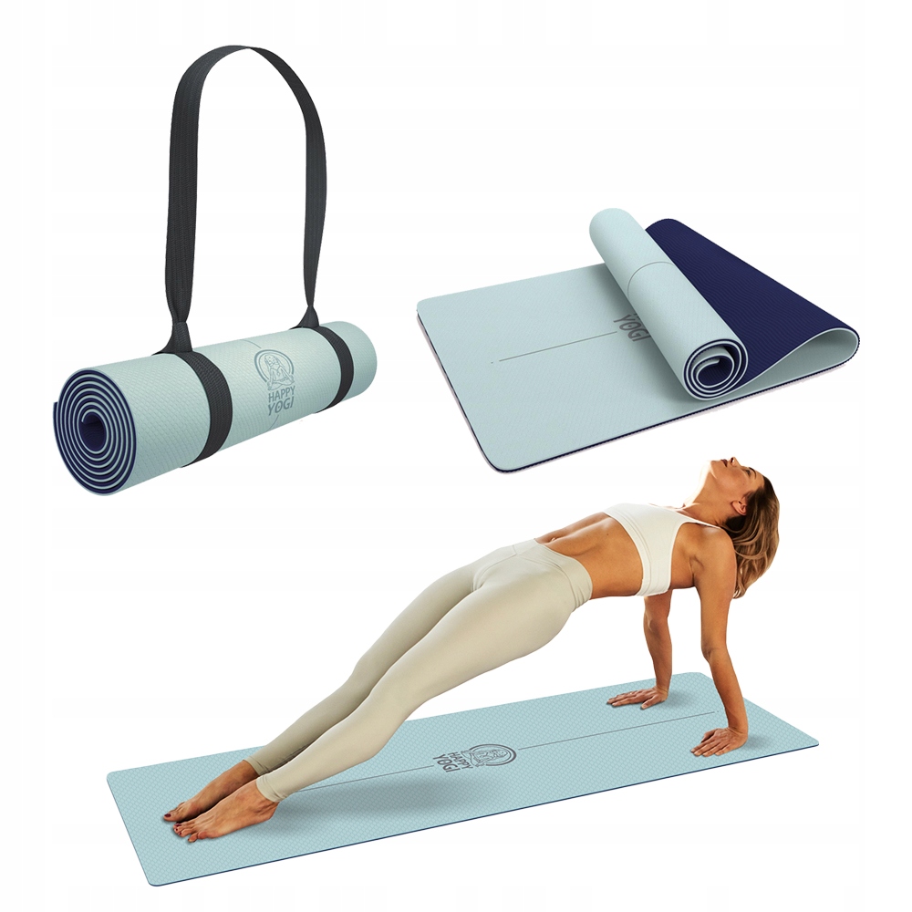 

Mata Do Jogi Ćwiczeń Fitness Happy Yogi Blue