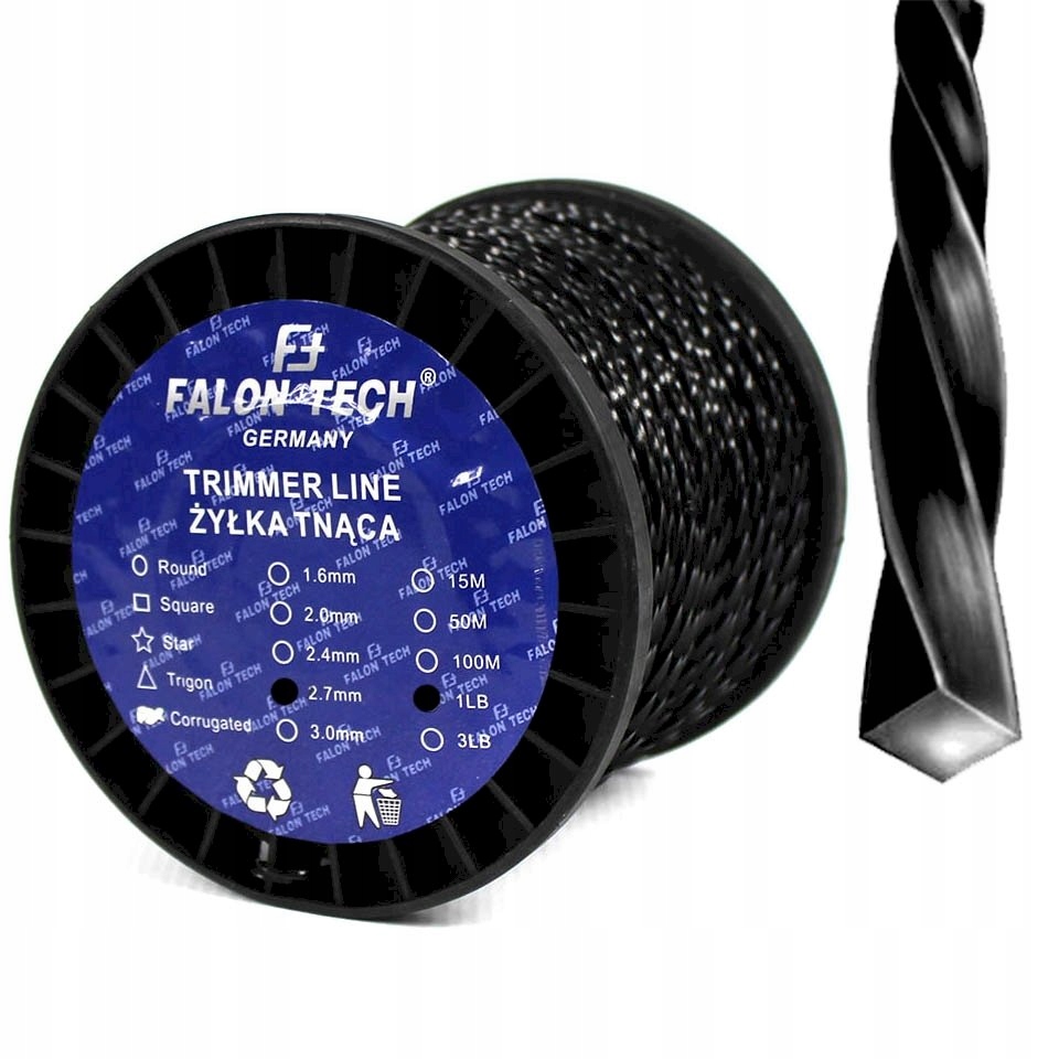 

Żyłka Tnąca Do Kosy Karbowana 2,7 mm 1LB 92 m